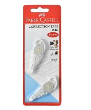 Faber Castell/Correction Tape Refill 6m/Isi Ulang Pita Pembetulan 6m/Writing Pen (Twin Pack)