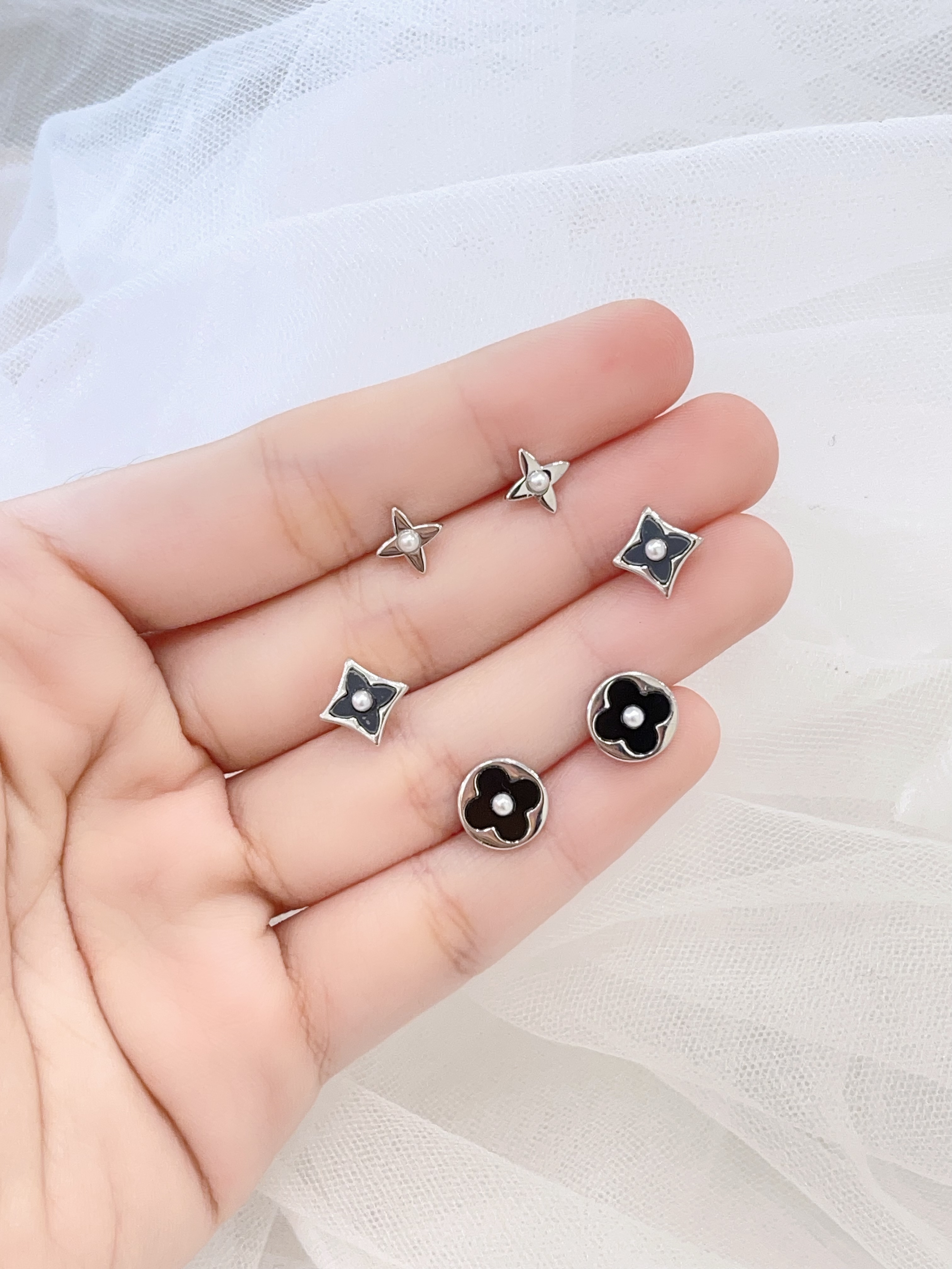 百搭四叶草耳环套装