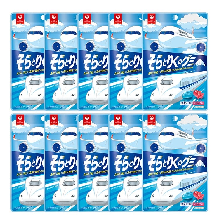 🆕【⭐訂購⭐】🇯🇵日本直送 JAL x  #新幹線+飛機造型  #日本製 軟糖［10袋入］🌀 [ELDD-0268][260528]