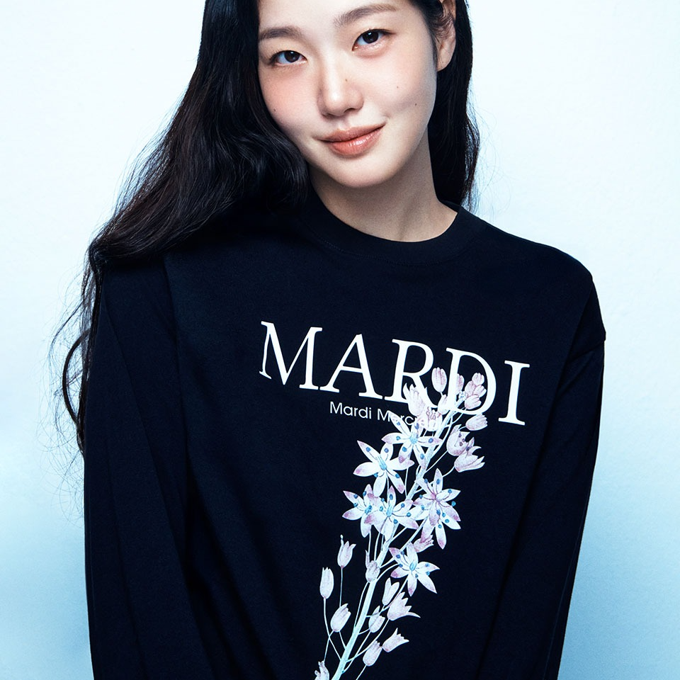 [Mardi Mercredi] TSHIRT LONG SLEEVE LILIES 01_BLACK