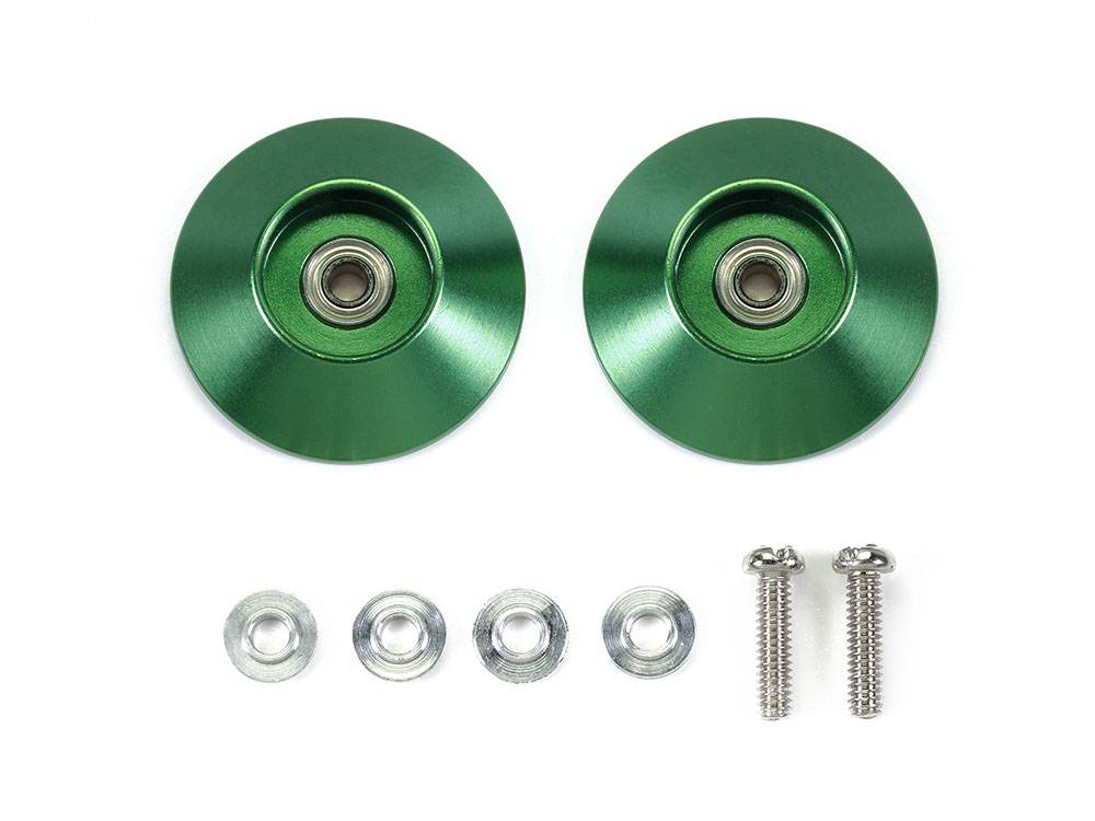 HG 19mm TAPERED ALUMINUM BALL-RACE ROLLERS (RINGLESS/GREEN)
