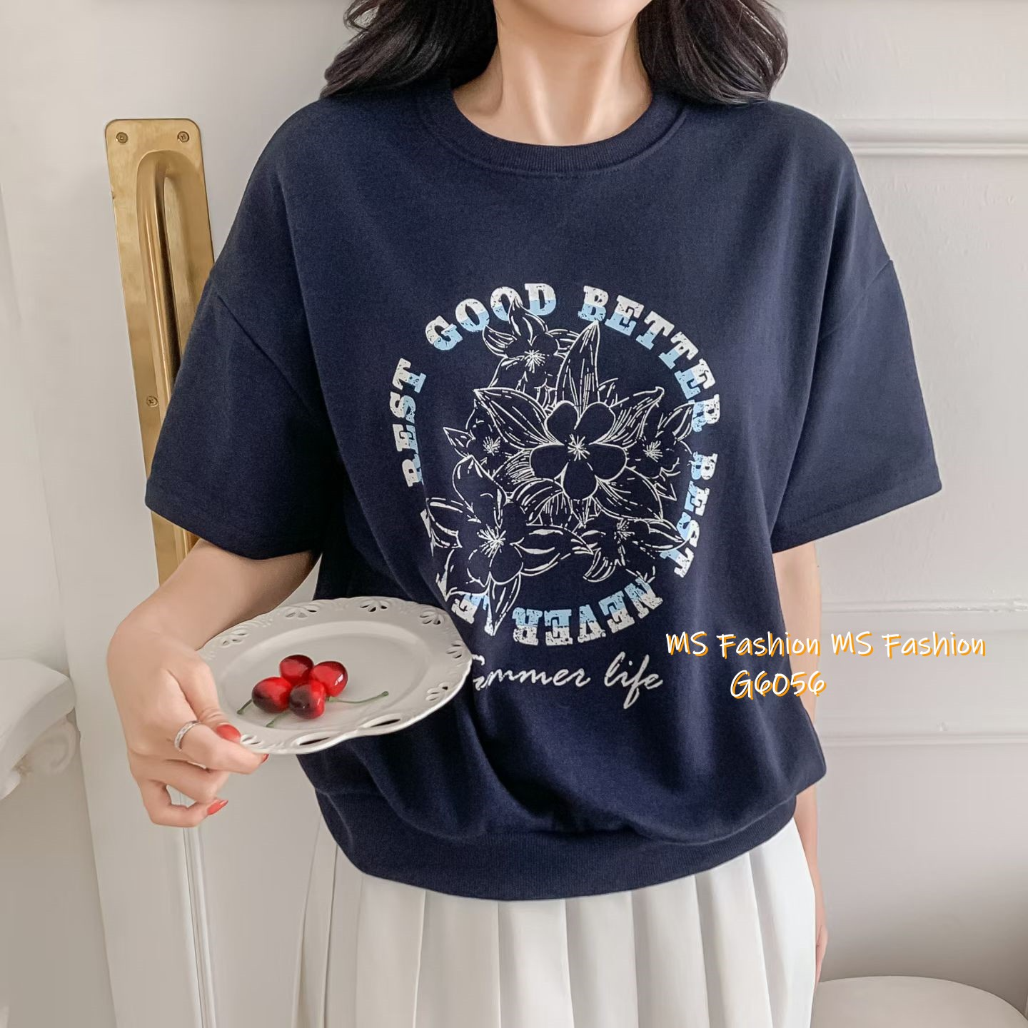 G6056 韓國🇰🇷花花字母print top