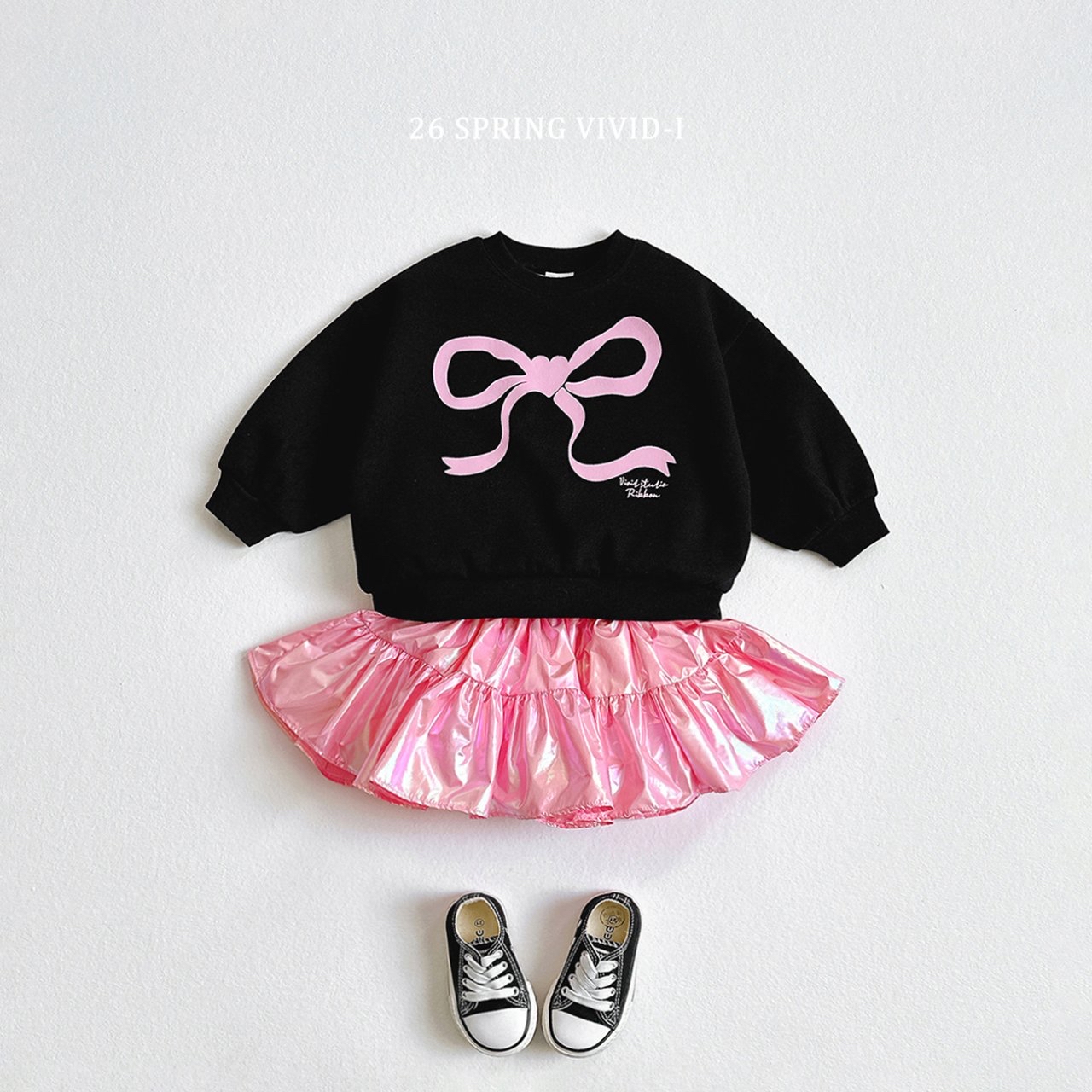 🌸預訂 韓國直送🌸🇰🇷VIVIDI三色雷射閃亮荷葉邊層疊短裙