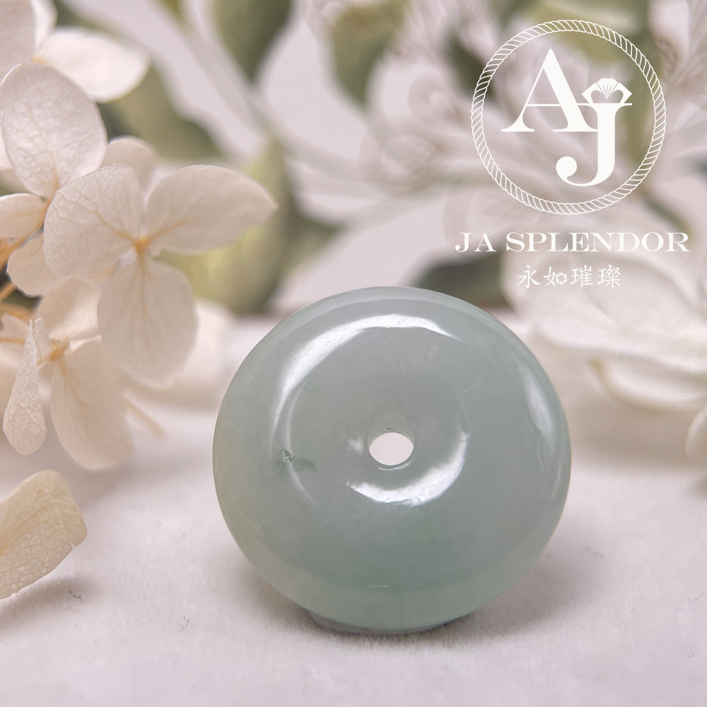  JN-181 天然翡翠A玉 冰潤飄綠平安扣