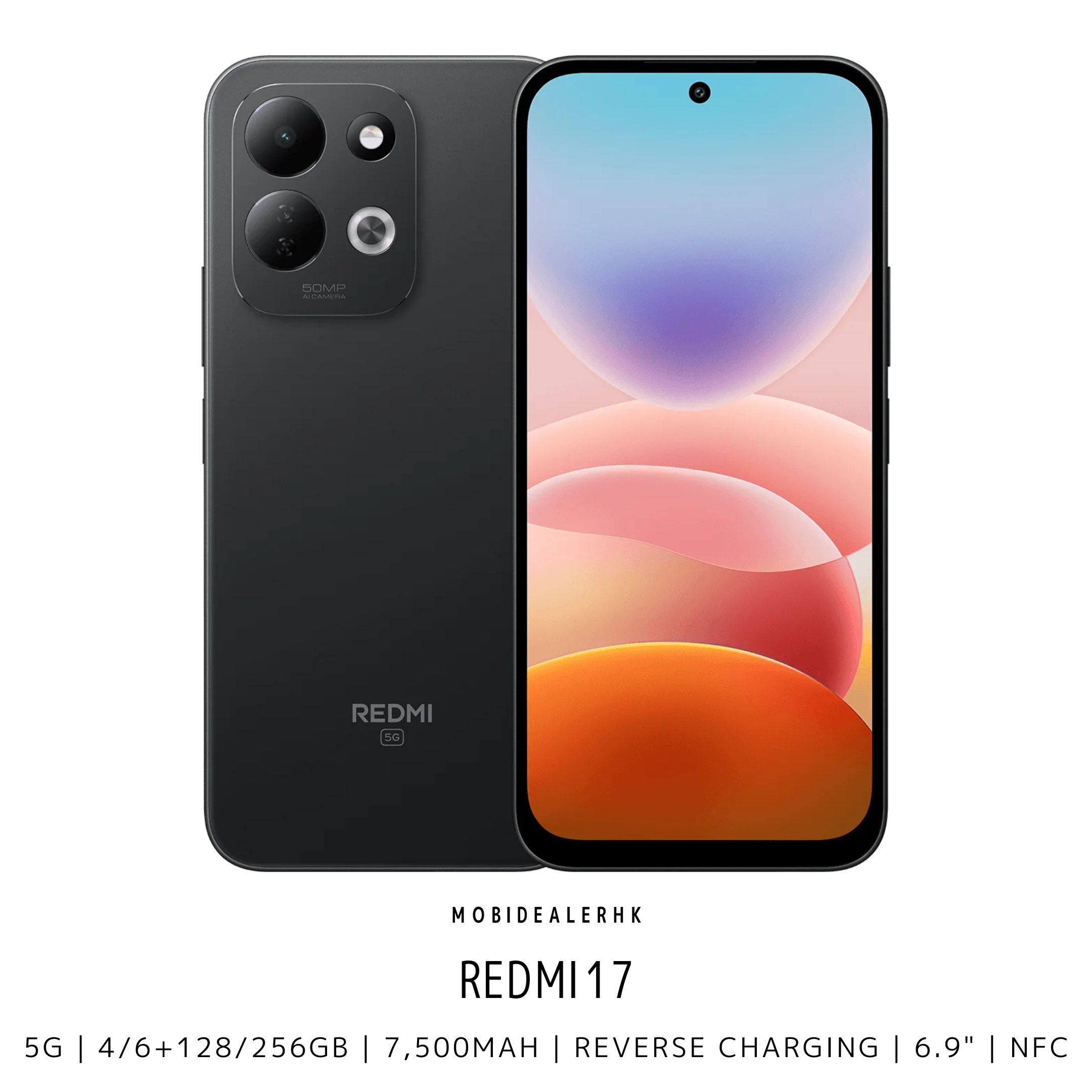 Redmi 17 | 紅米 17 | 5G | 智能手機 | 7500mAh 大電量 | 45W 快充 | 6.9 吋 120Hz | 5000 萬像素 AI 雙鏡頭