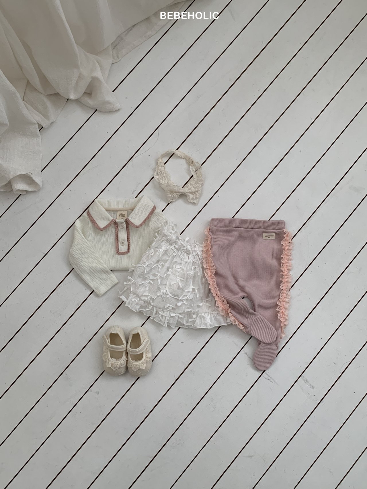 🌸預訂 韓國直送🌸🇰🇷BEBEHOLIC三色蕾絲花邊包腳褲