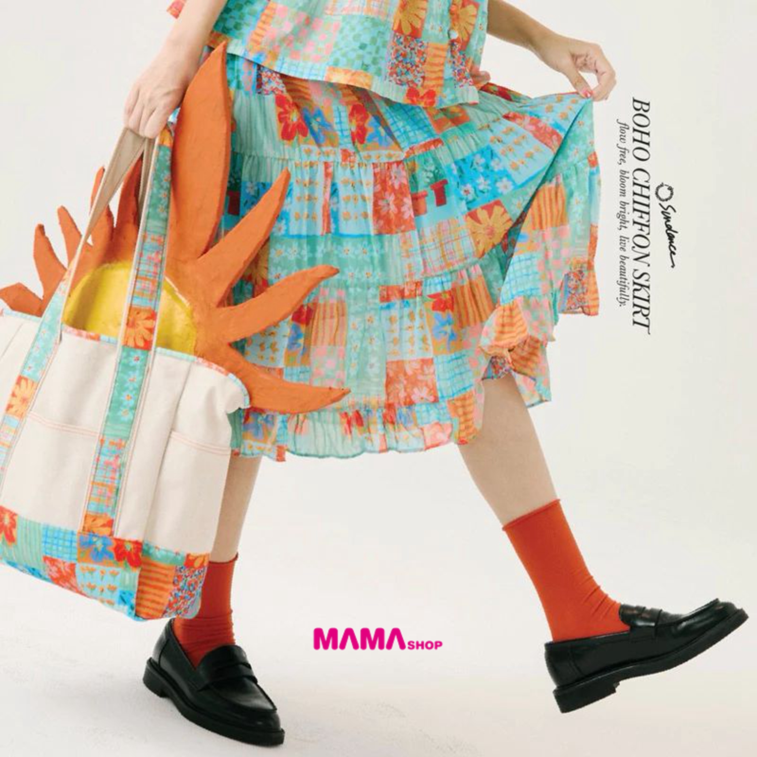 泰國直送Boho chiffon skirt波希米亞雪紡裙