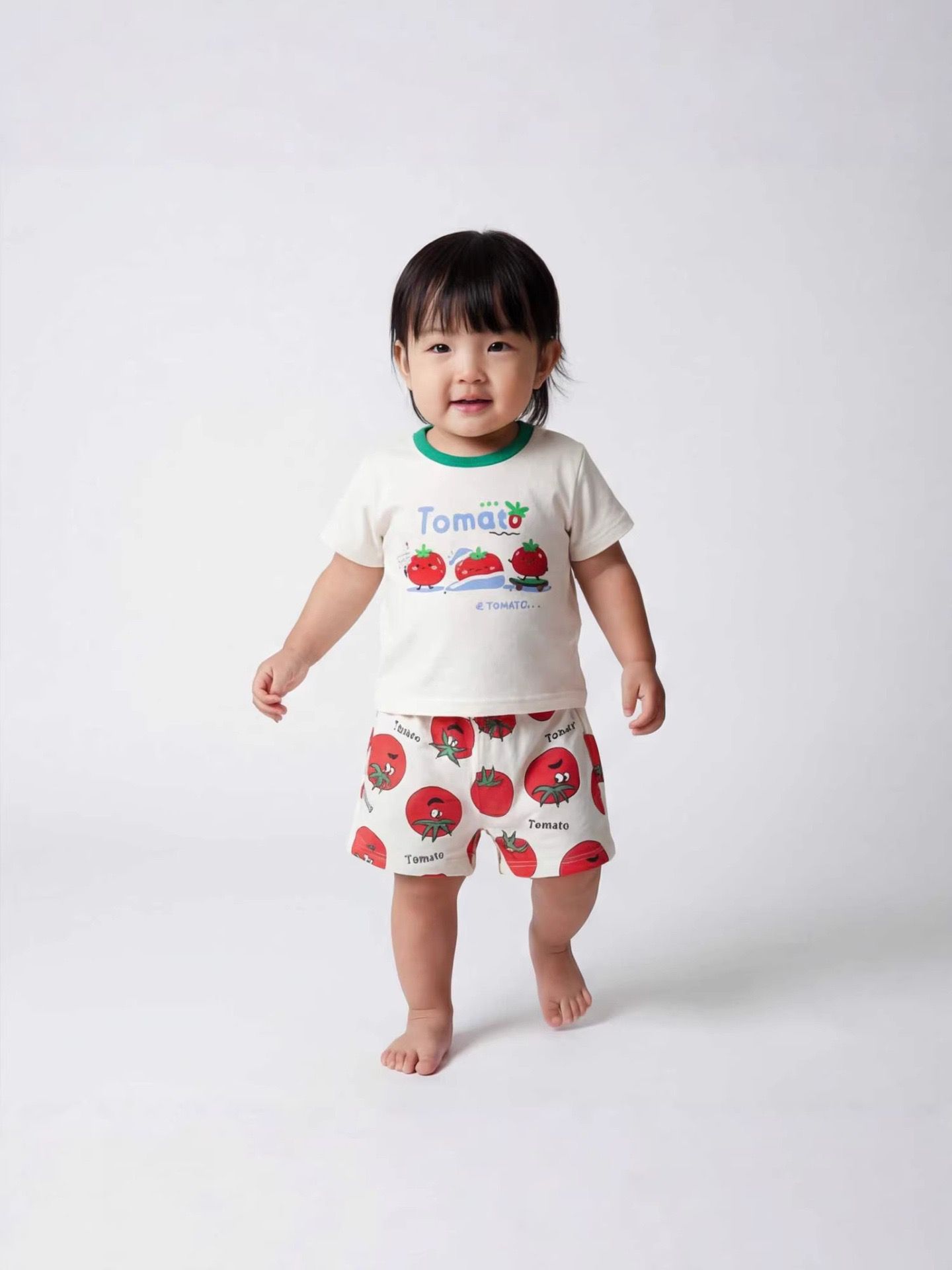 韓版ins蕃茄滿印套裝