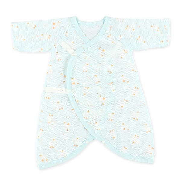 🇯🇵預訂 日本直送🇯🇵清爽系列新生兒小鴨滿印純棉網眼蝴蝶衣打底兩件套