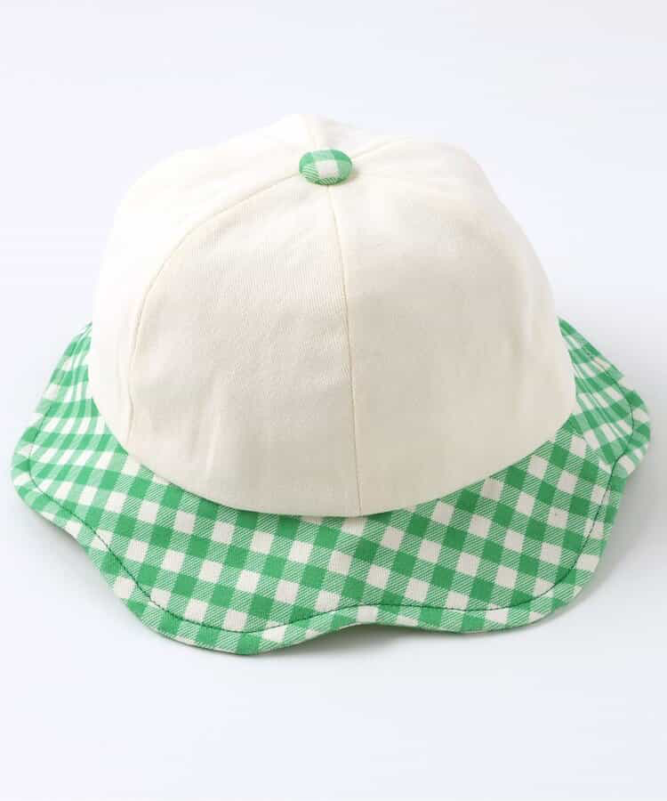 🇯🇵預訂 日本直送🇯🇵BREEZE兩色蔬菜毛毛貼花格紋遮陽帽