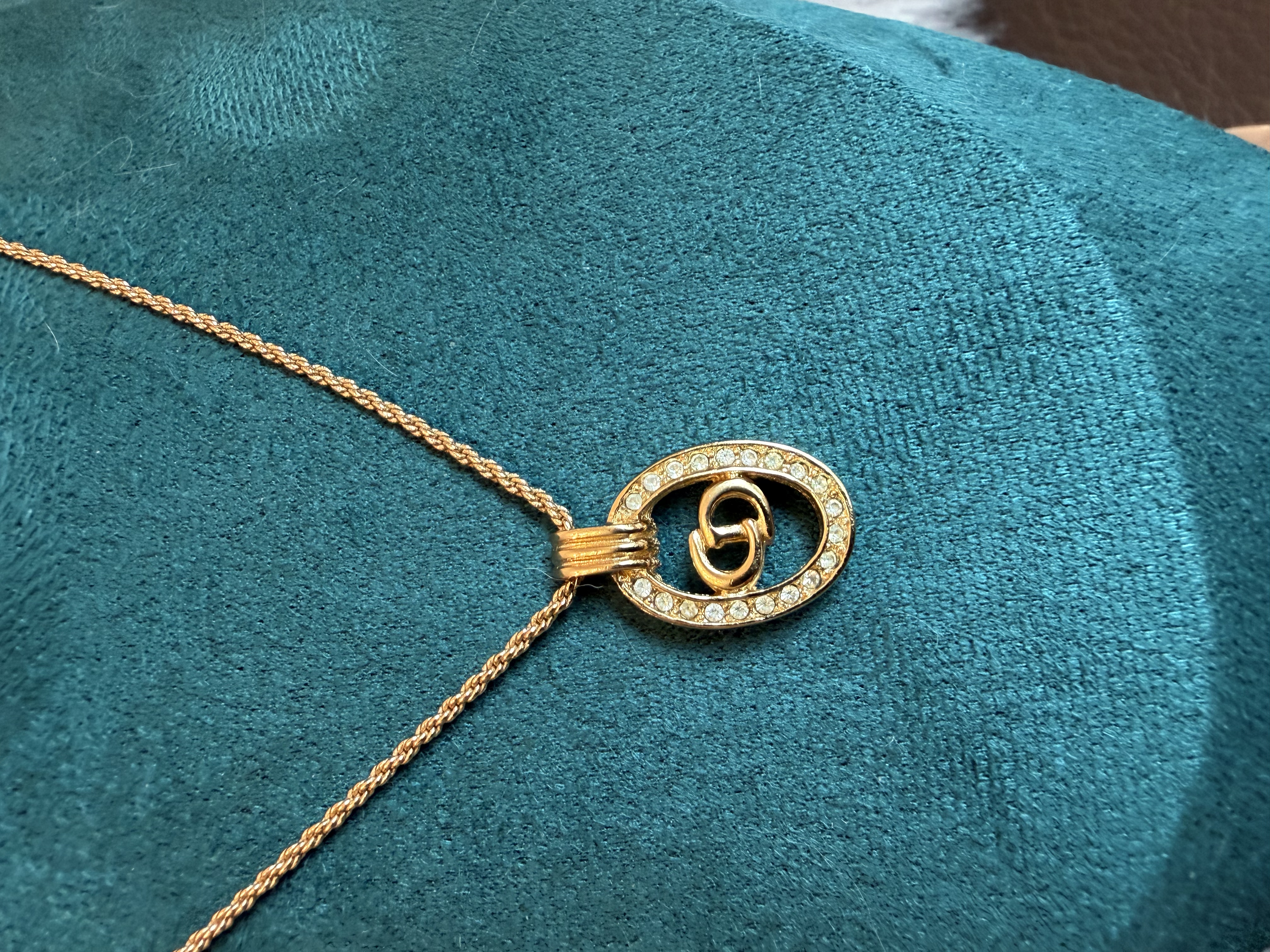 vintage dior CD necklace