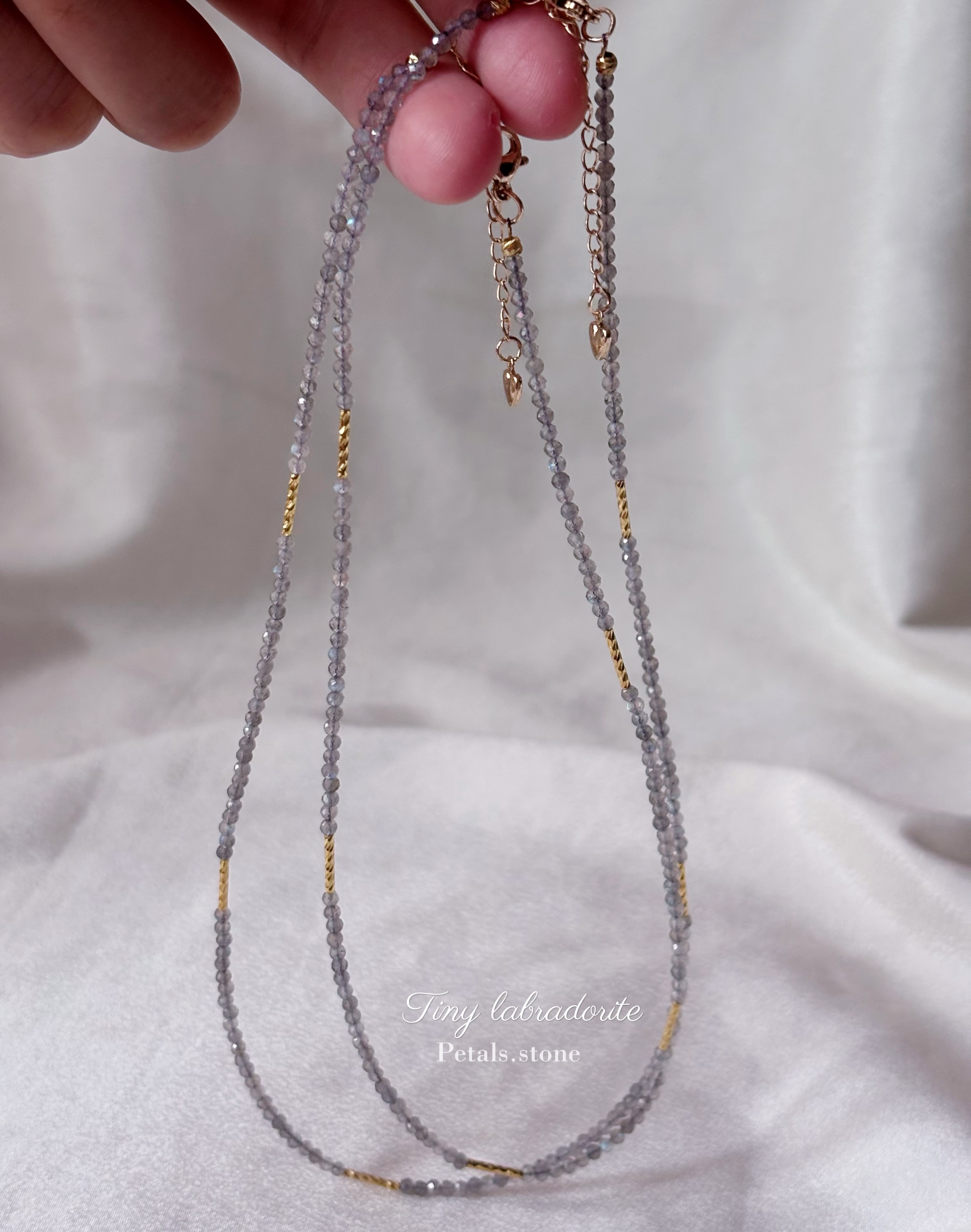 ✨Tiny Labradorite ო̤̫| 精緻切割拉長石頸鏈💙