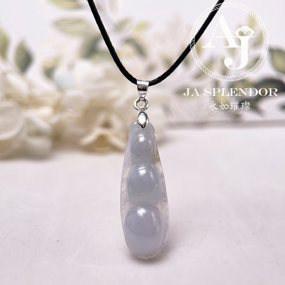 JN-1626 天然翡翠A玉 冰種紫玉四季平安福豆吊墜