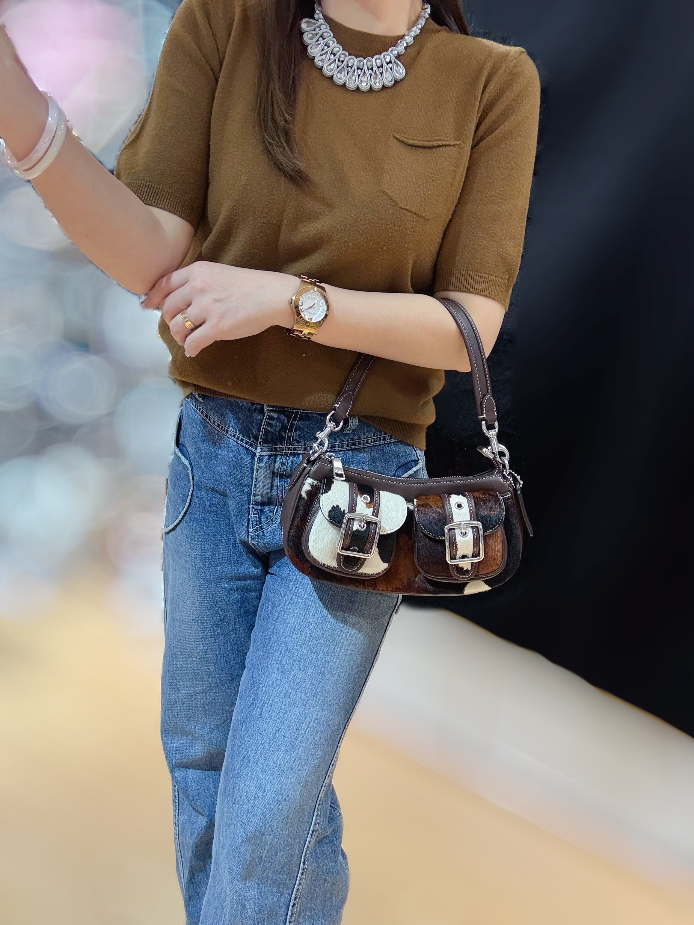 Coach Ashton bag cow print/haircalf