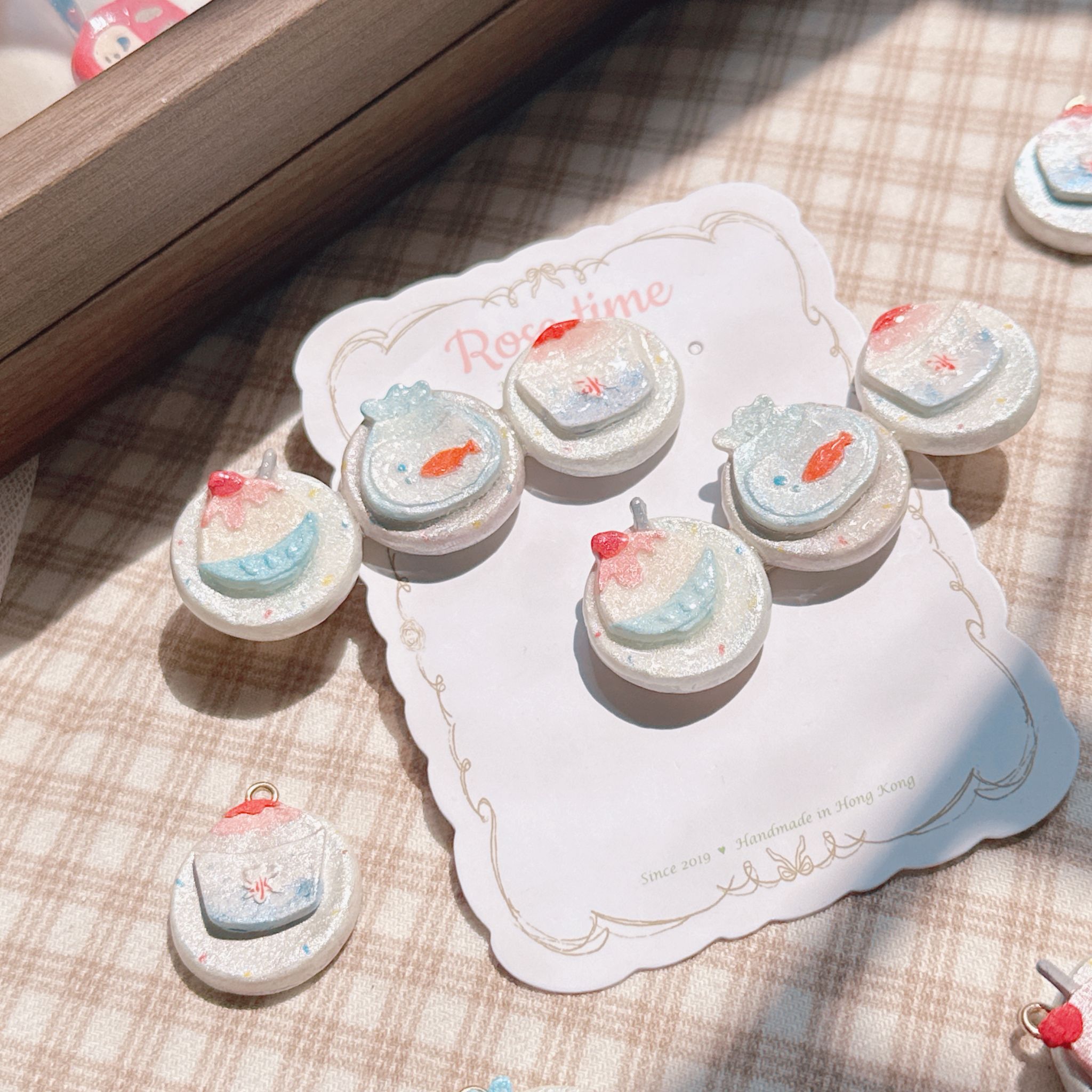 手繪 和風夏日祭刨冰🍧金魚缸髮夾