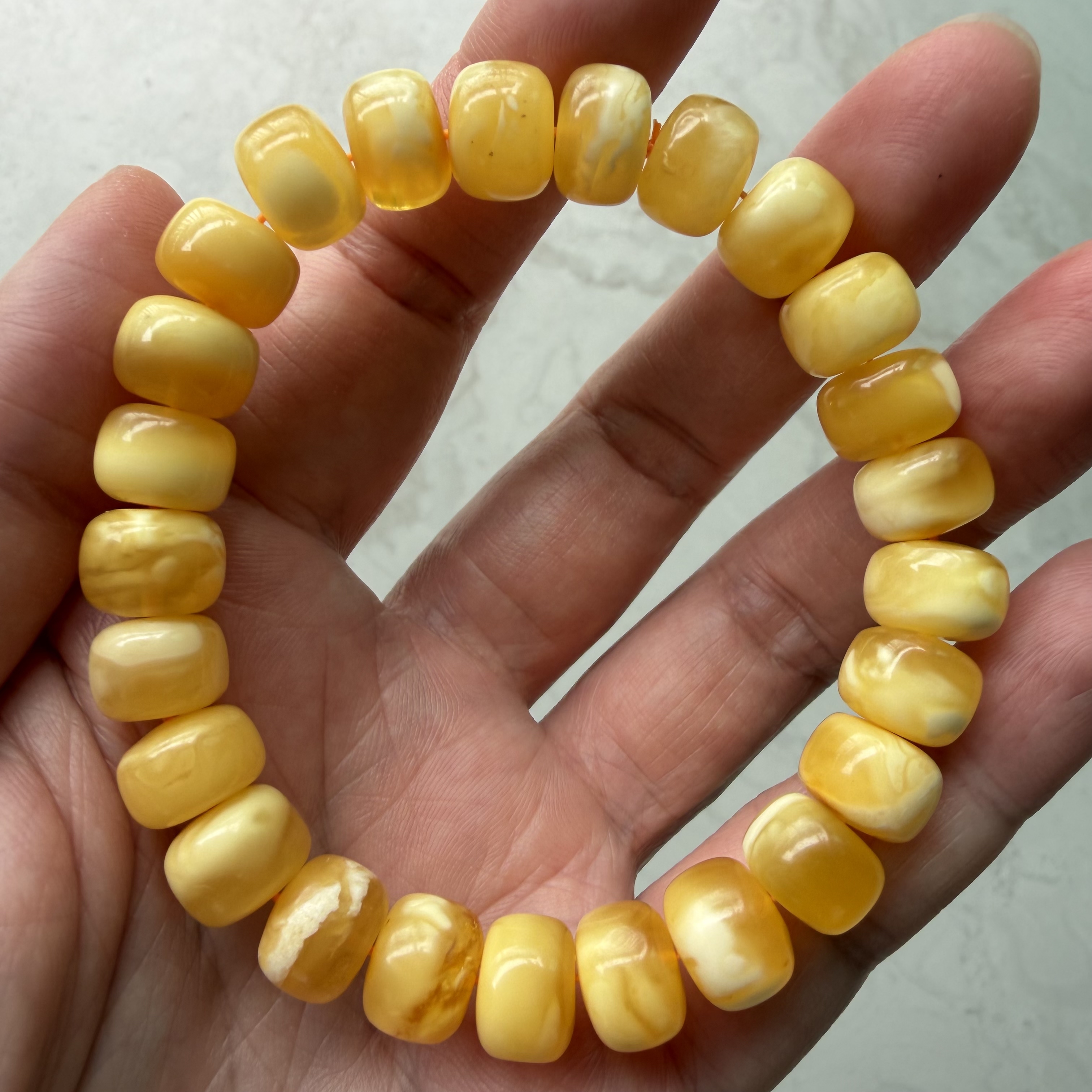 ［閉店一口價］10mm波羅的海金白花老型手串