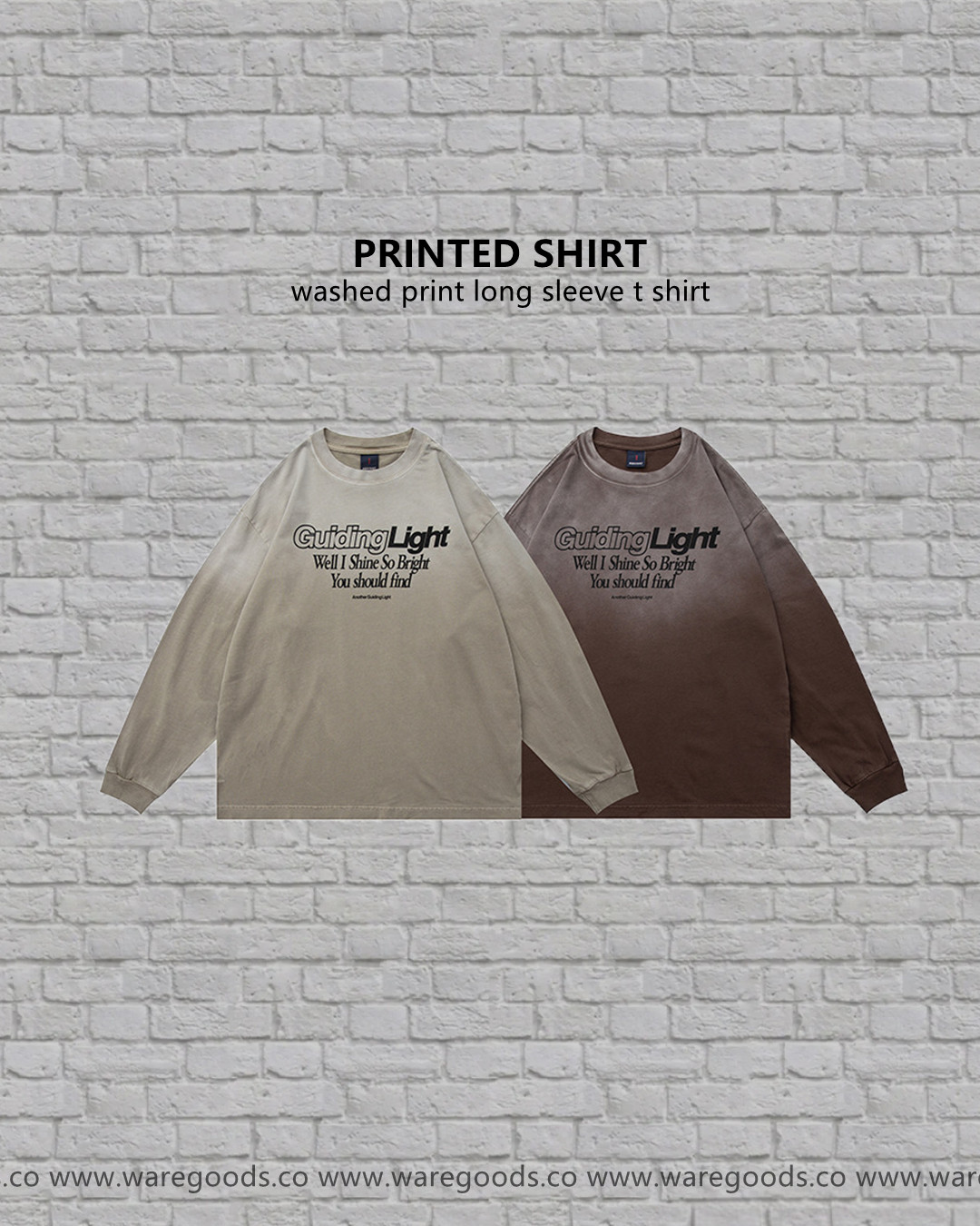W1186重磅洗水漸變長袖T恤