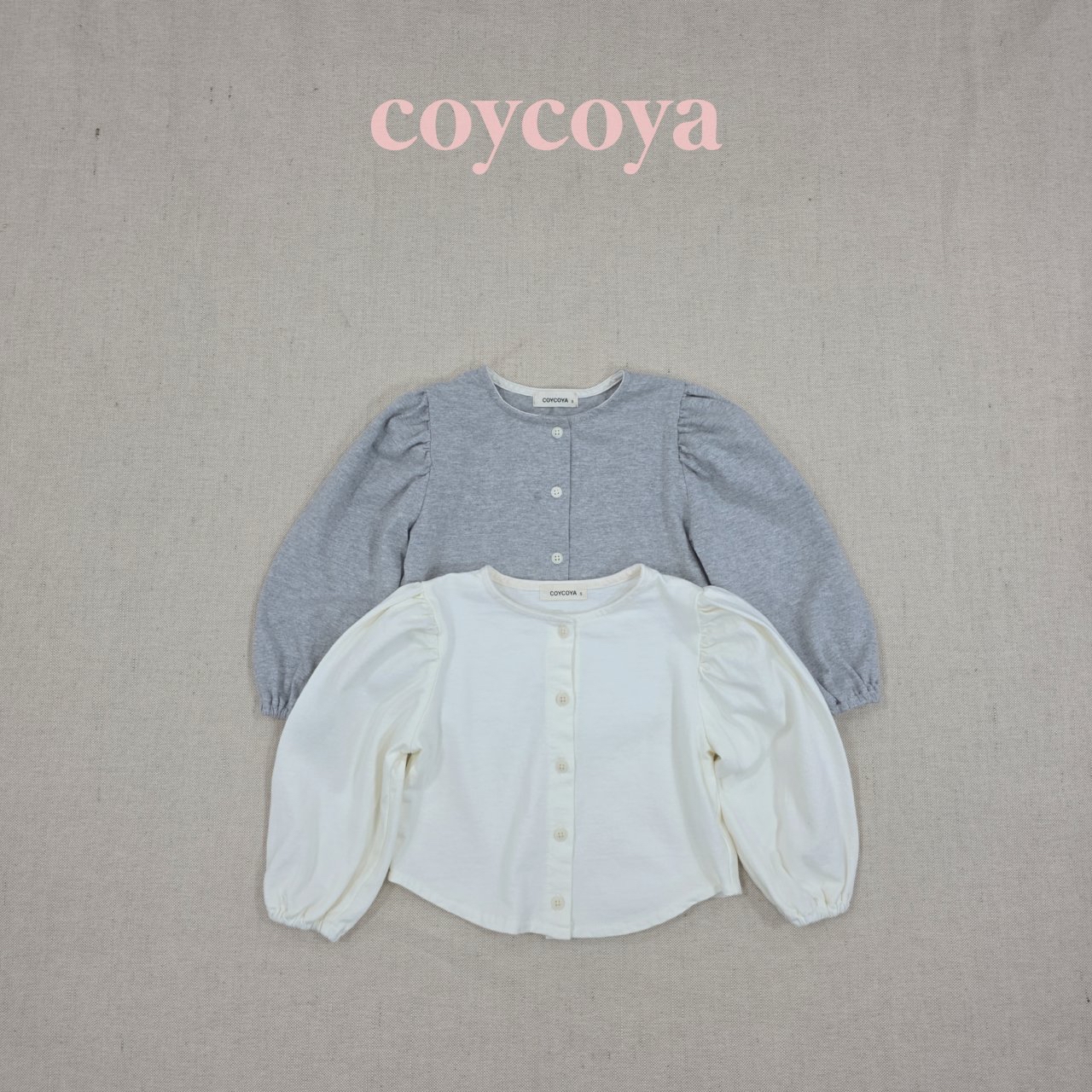 🌸預訂 韓國直送🌸🇰🇷COYCOYA兩色泡泡袖開襟襯衫