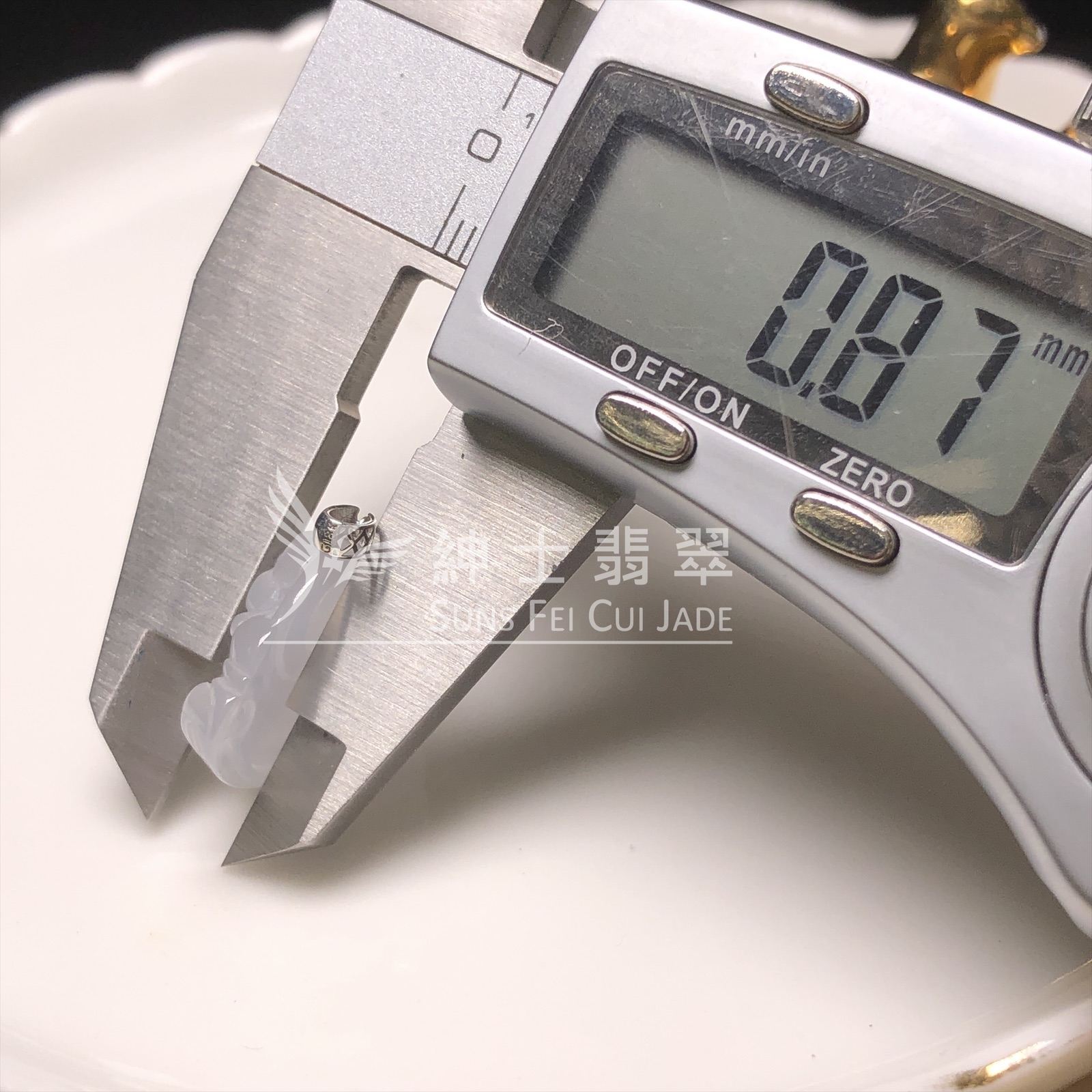 YK00063 冰種佛公連18K金扣頭
