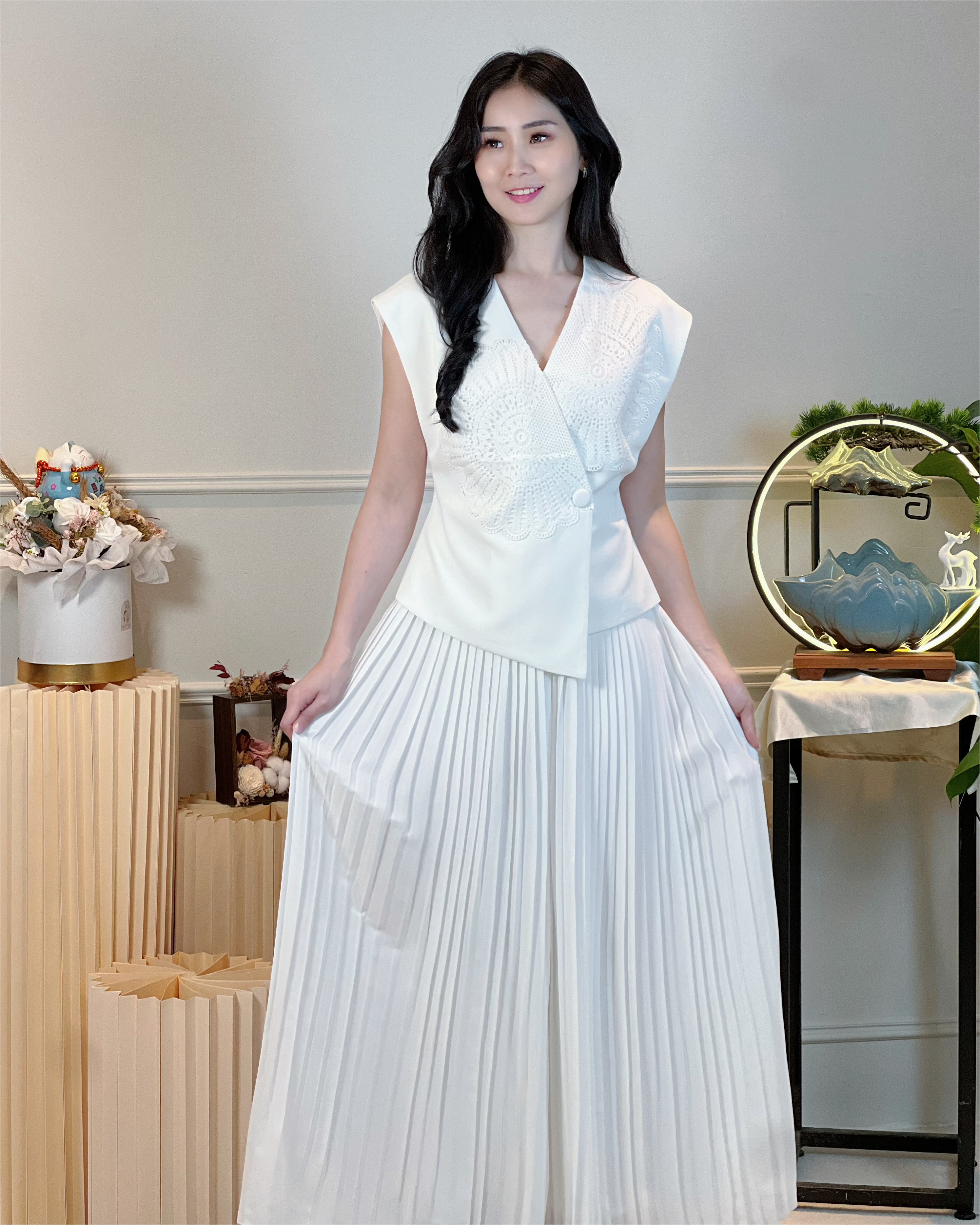 5096 Blanche Suit Wide-Long Pants