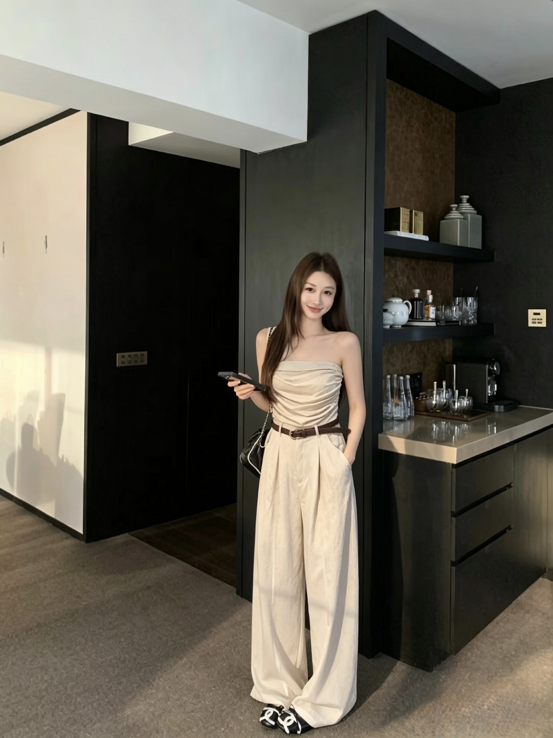 1665 Draped Tube Jumpsuit 垂感抹胸连体裤  （不包含腰围）