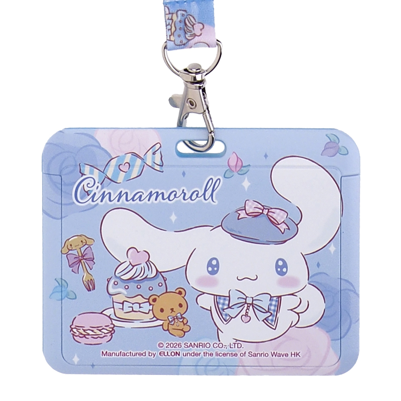 Cinnamoroll Plastic Card Holder w/ Neck Strap 証件套連頸繩 (橫向)