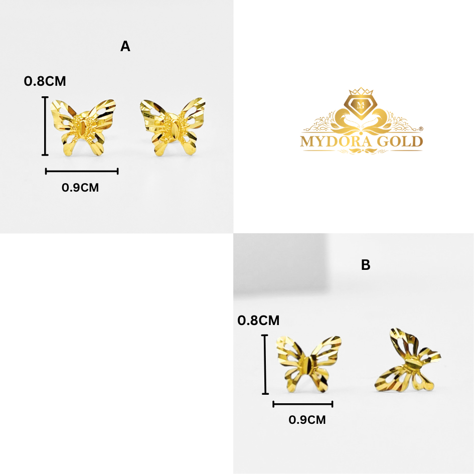 MYDORA Subang Stud Earing Butterfly l EMAS 916/22K