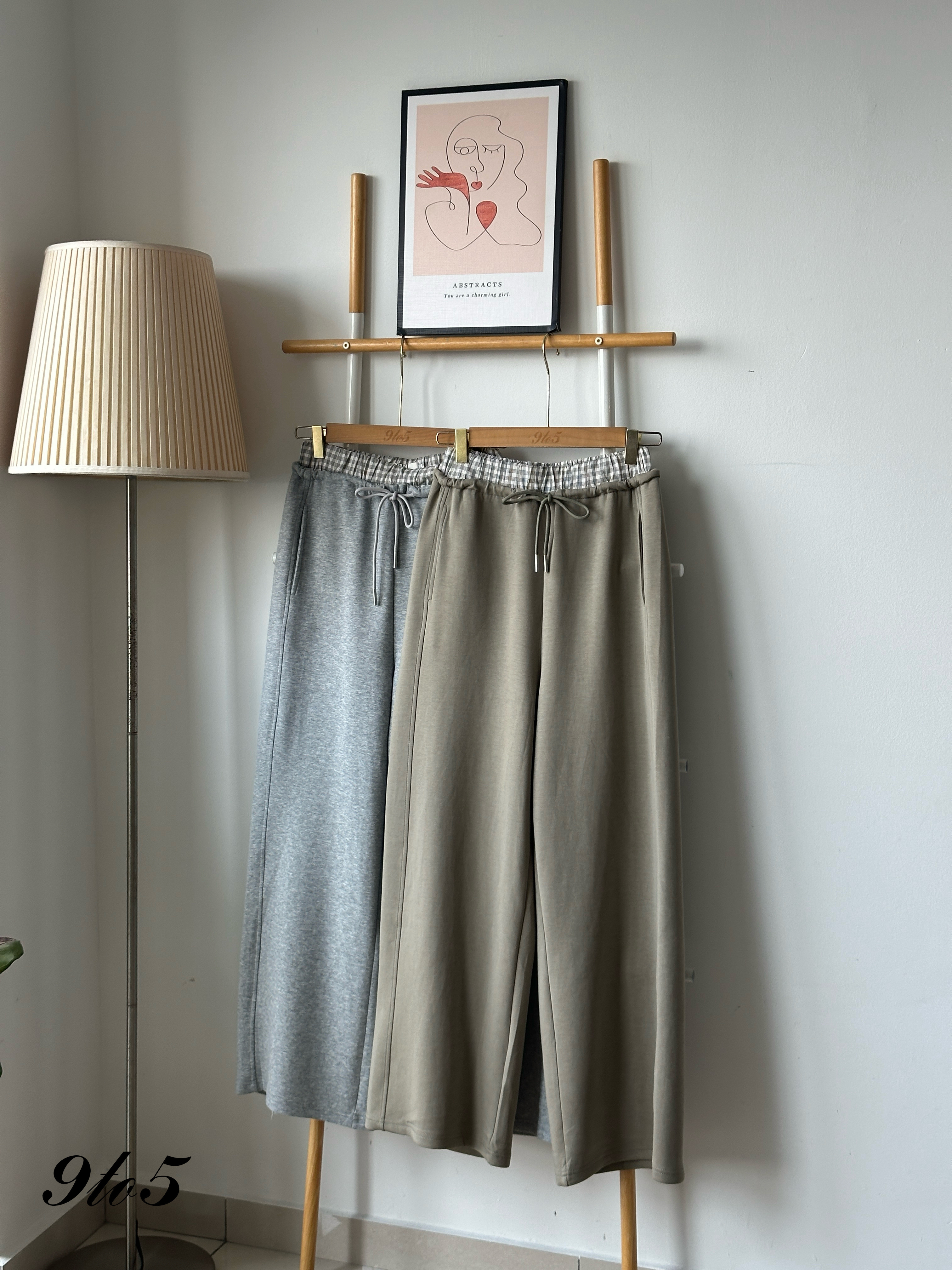 S1826 Long Sweatpants - Green & Grey