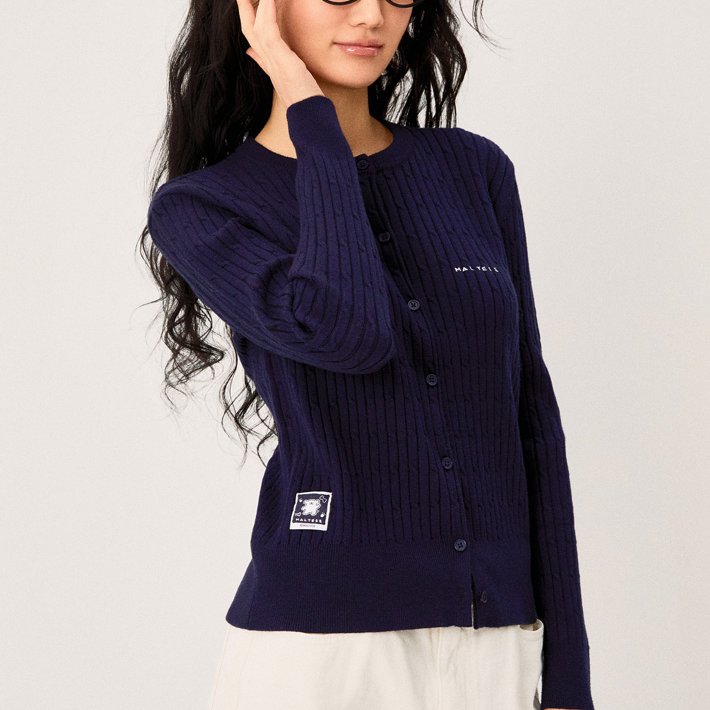 [Maltese & Retriever x SPAO] Cable Round Neck Cardigan (2款)