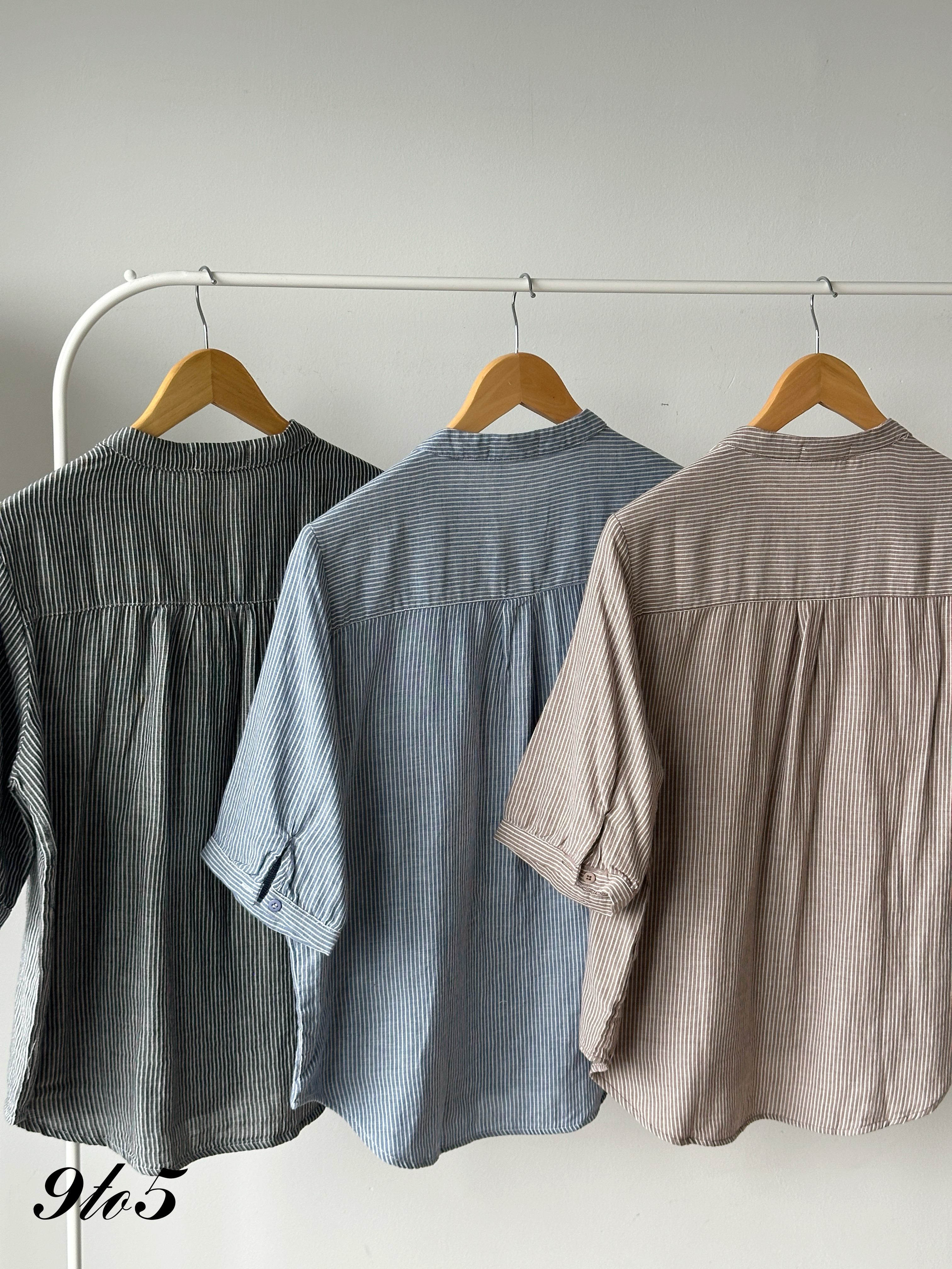 T4251 V Neck Stripe Shirt - 3 Colors 