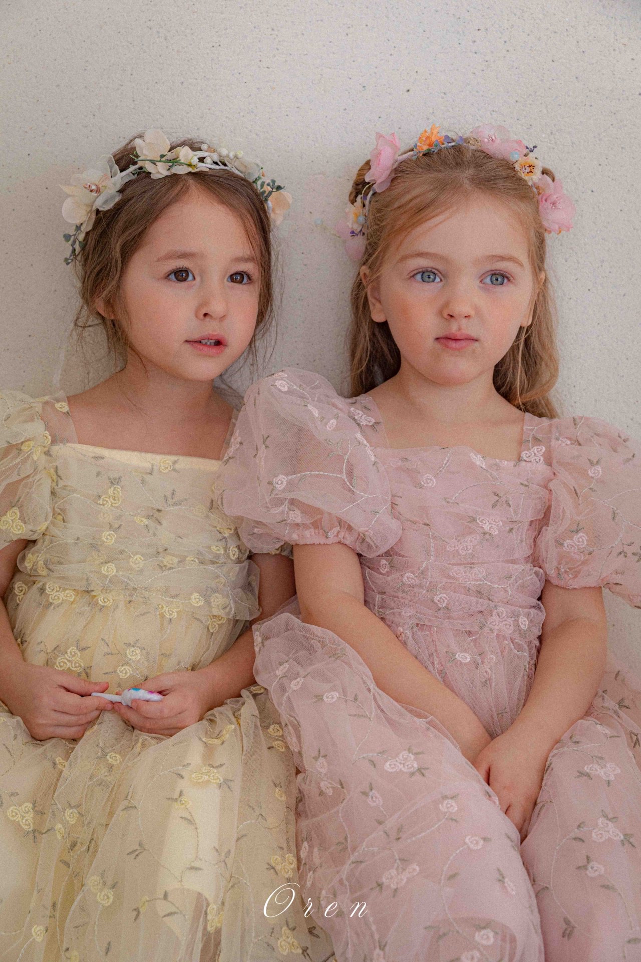 ☀️預訂 韓國直送☀️🇰🇷Oren Roslyn Bloom兩色花卉刺繡泡泡袖包屁裙/連身裙