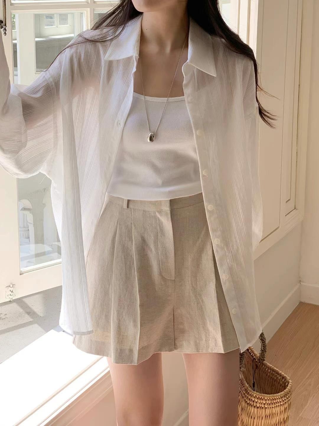 Summer Linen Shorts -Free Size-