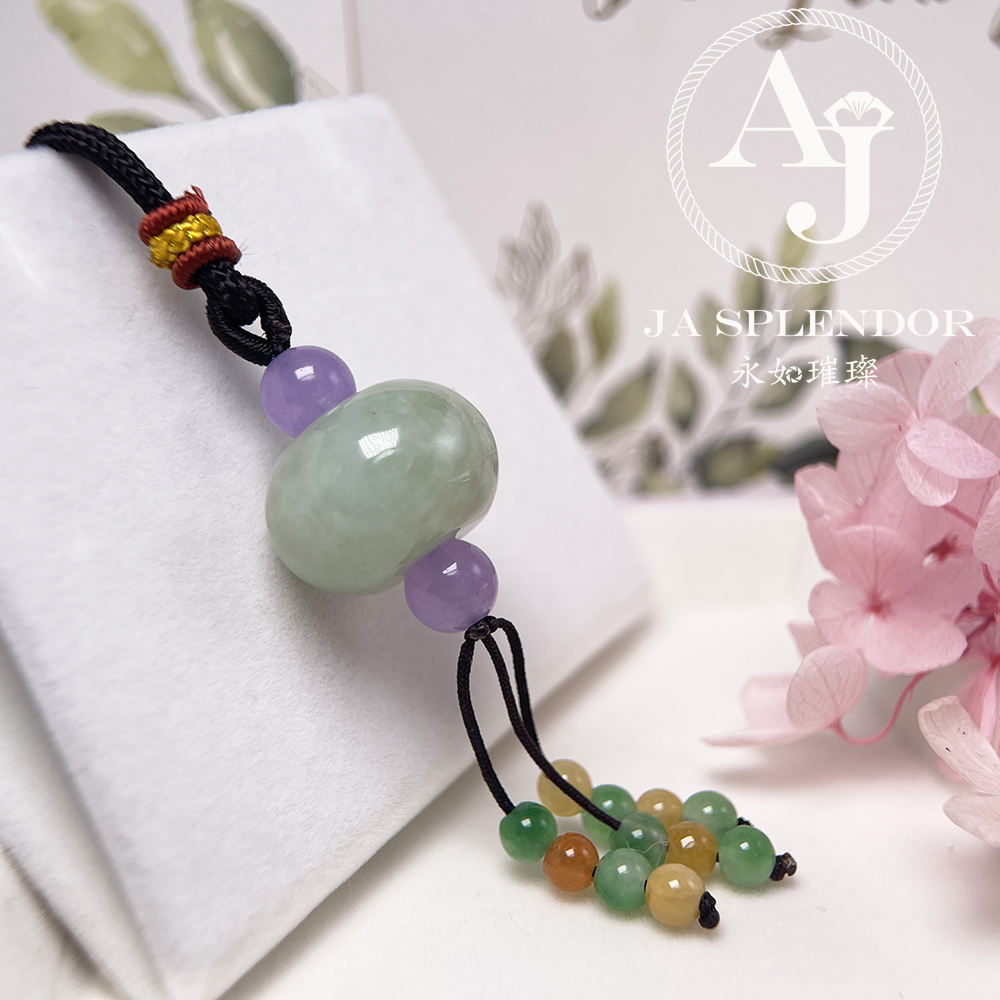 JN-21 天然翡翠A玉 串串金路路通吊墜