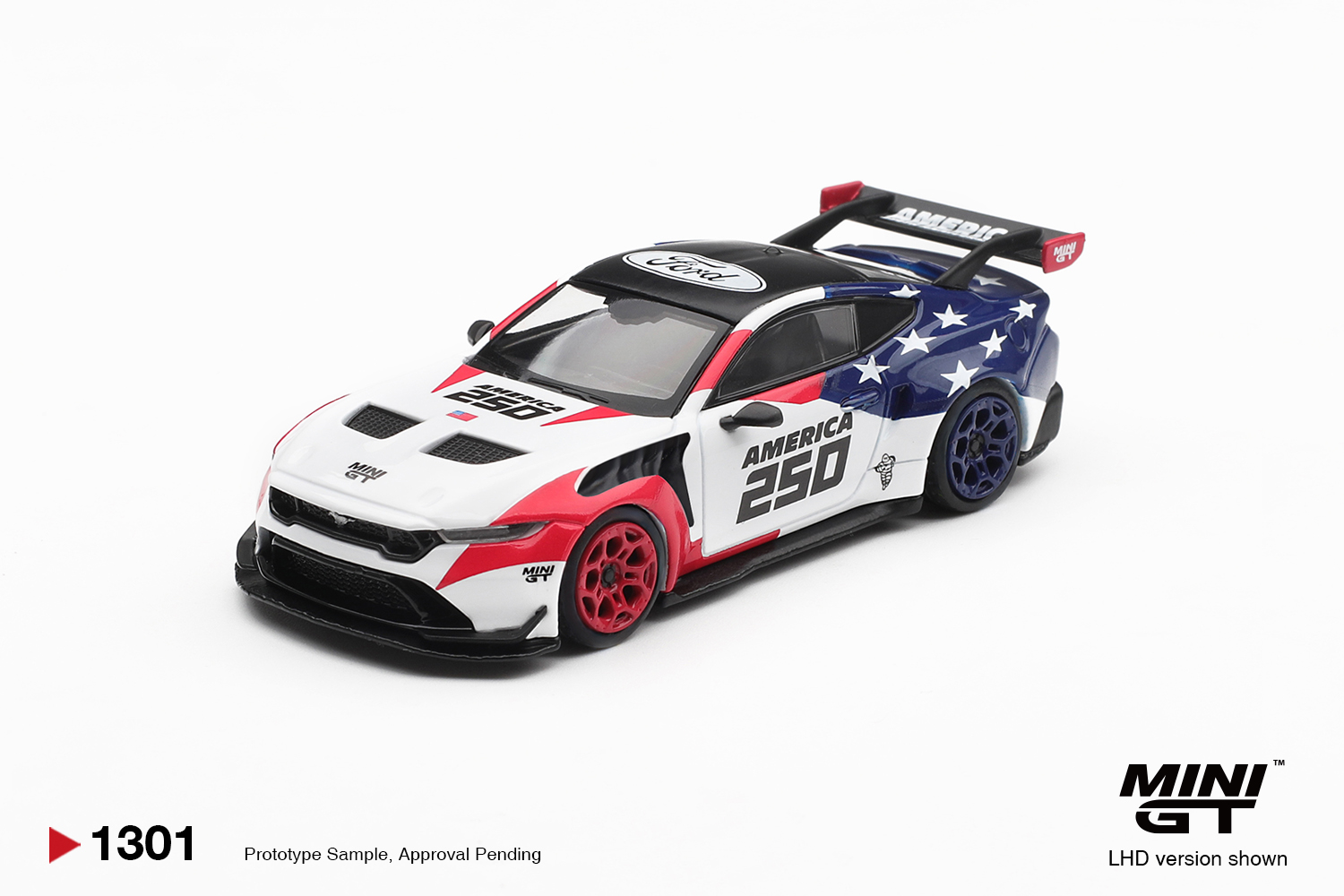 Mini GT 1/64 Ford Mustang GTD  America 250  USA Exclusive  -  MGT01301-BL