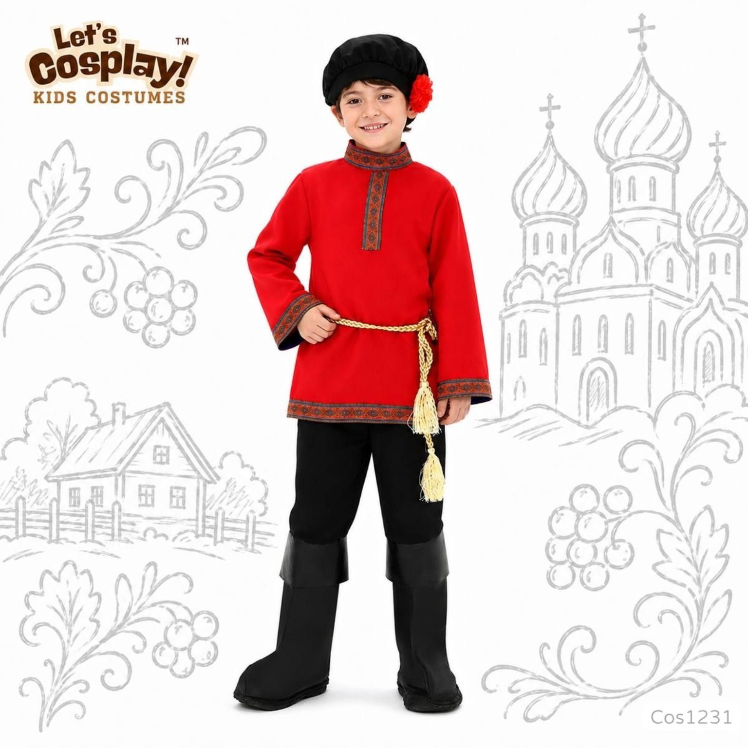 俄羅斯男童民族服裝 Russia Boy Costume International Day 角色扮演