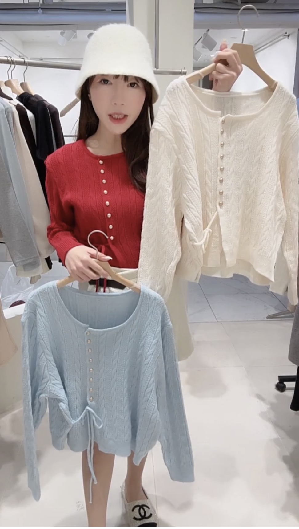 麻紋腰綁帶針織22/1 東大門檔口直播#ff2723