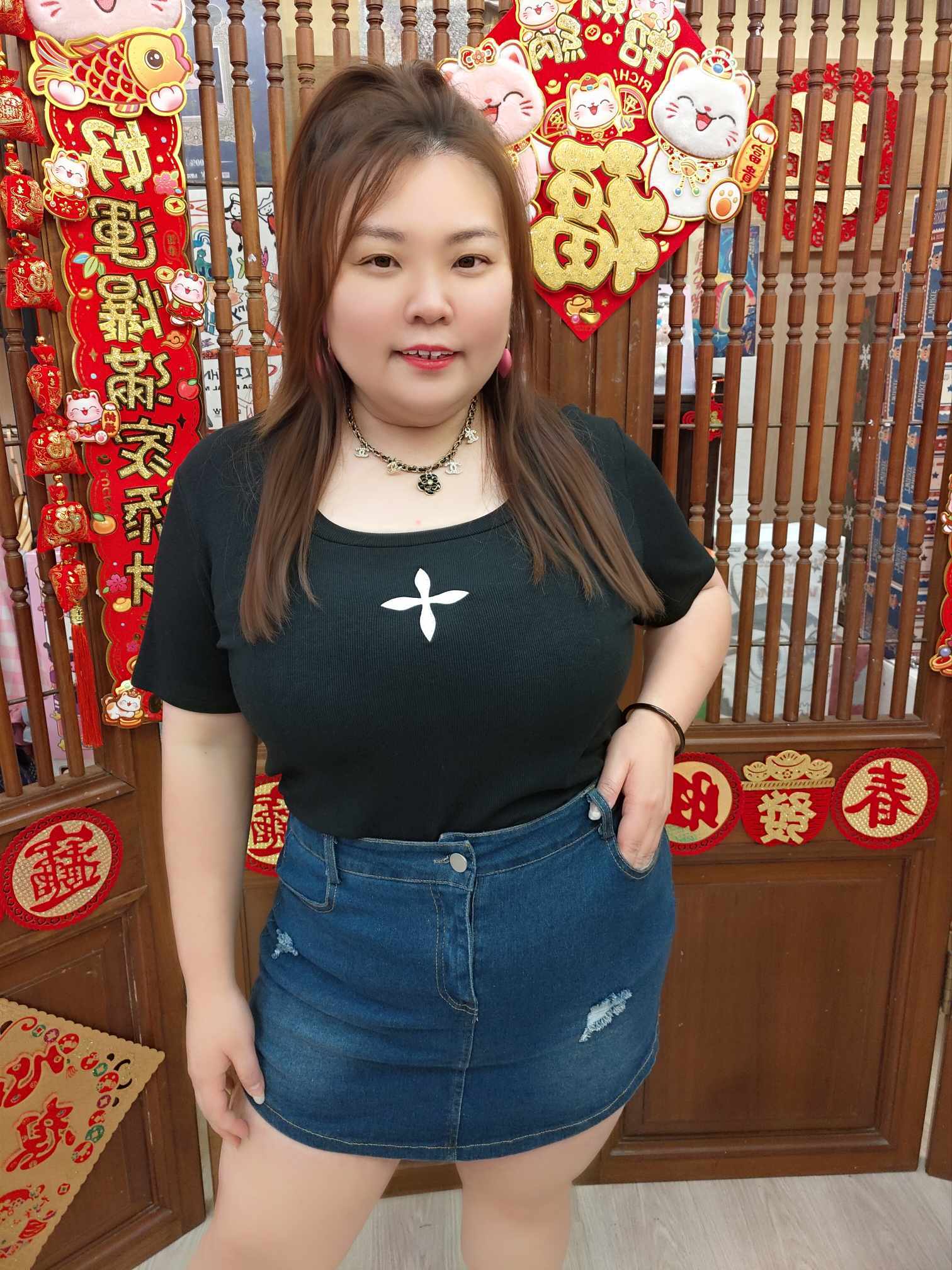 NBD20 TW#1351 牛仔简约风裤裙 (腰围 28-36寸以内)