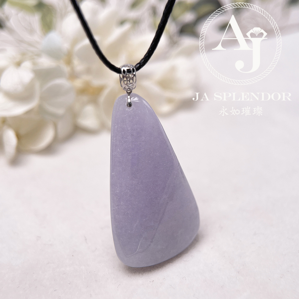 JNK-213 天然翡翠A玉 冰潤紫羅蘭隨形18K金吊墜