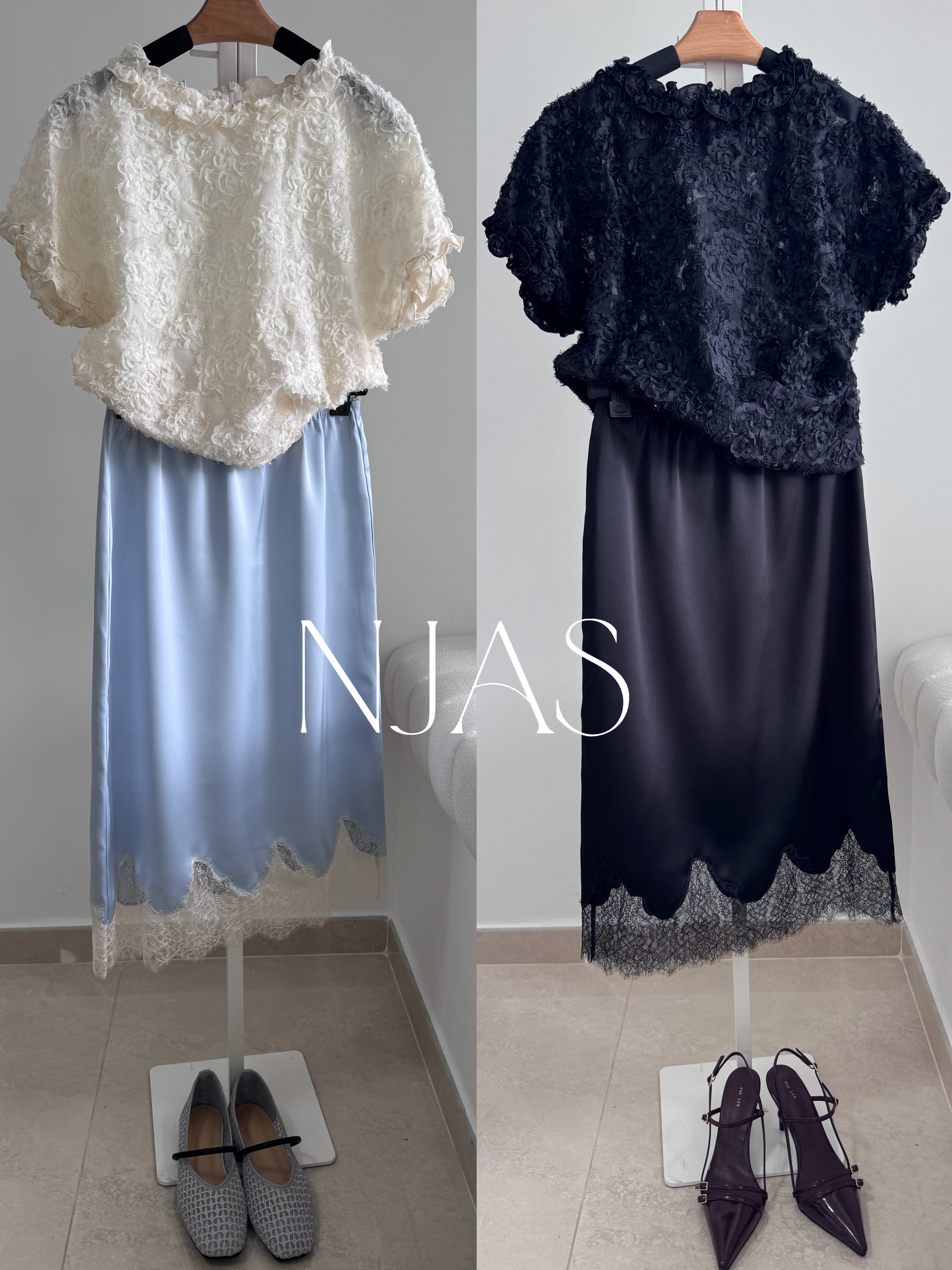 Elegant silky lace skirt