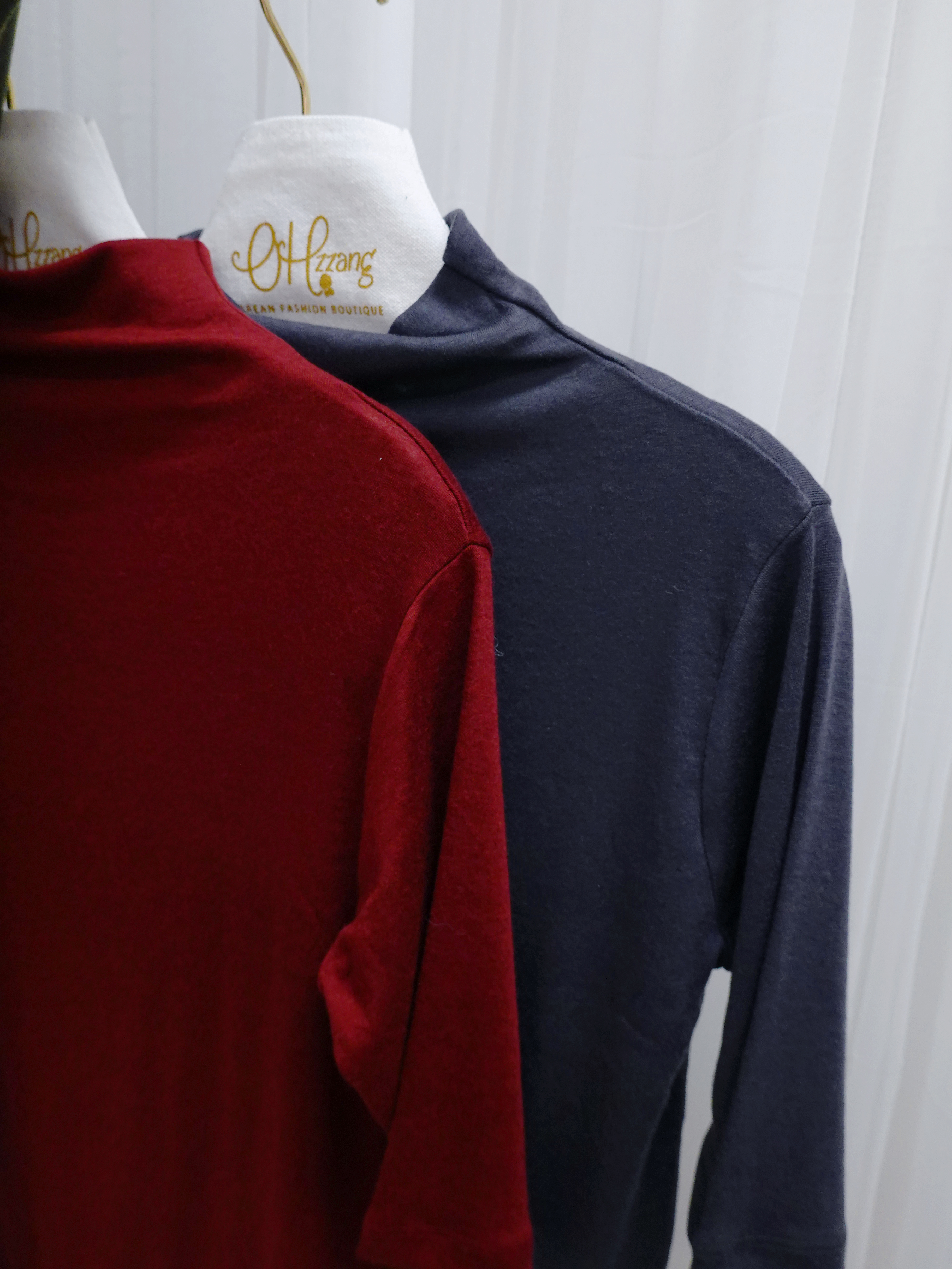 TOP20_12A 天絲羊毛中袖小企領打底 (5色)