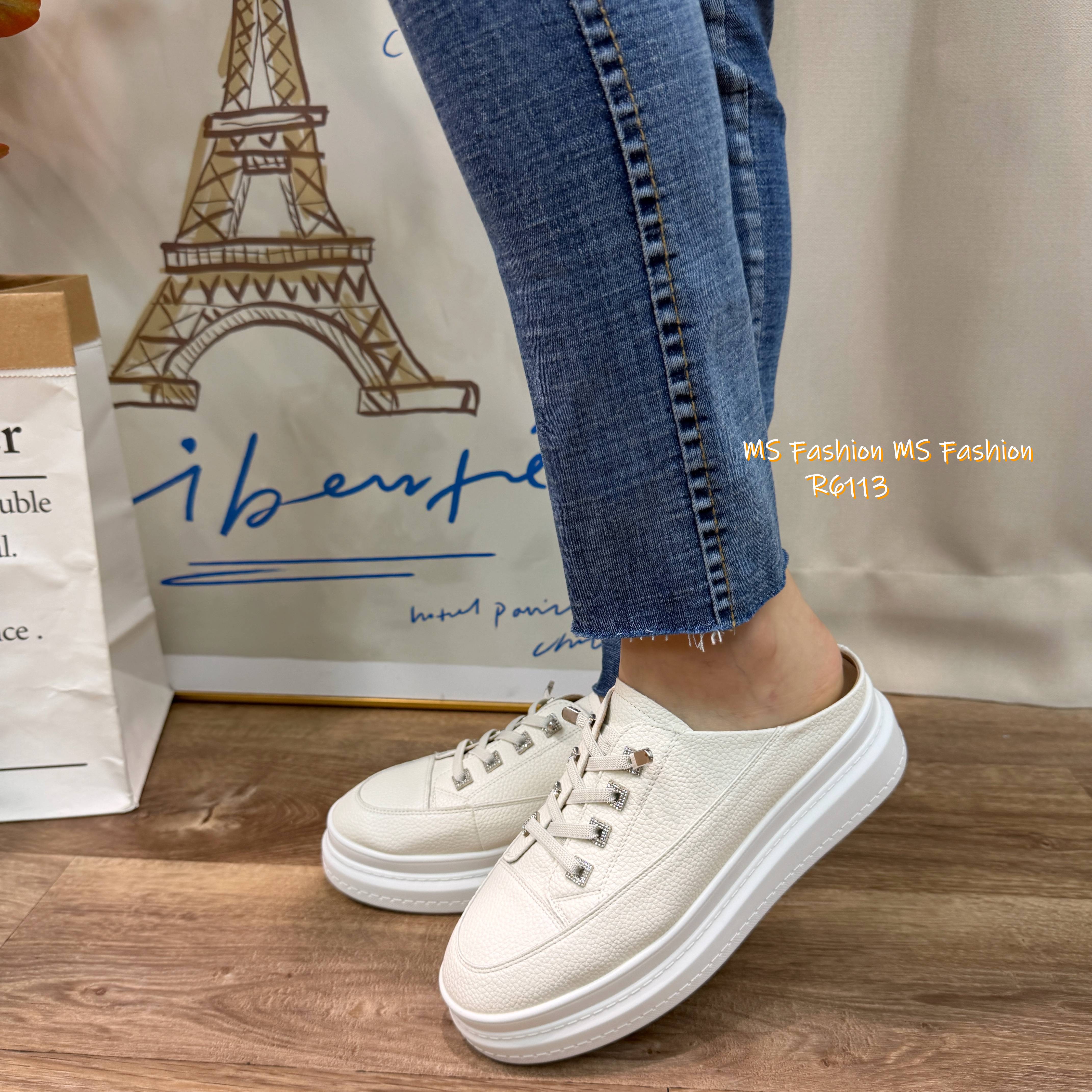 R6113 韓國🇰🇷真皮後拖厚底Sneakers