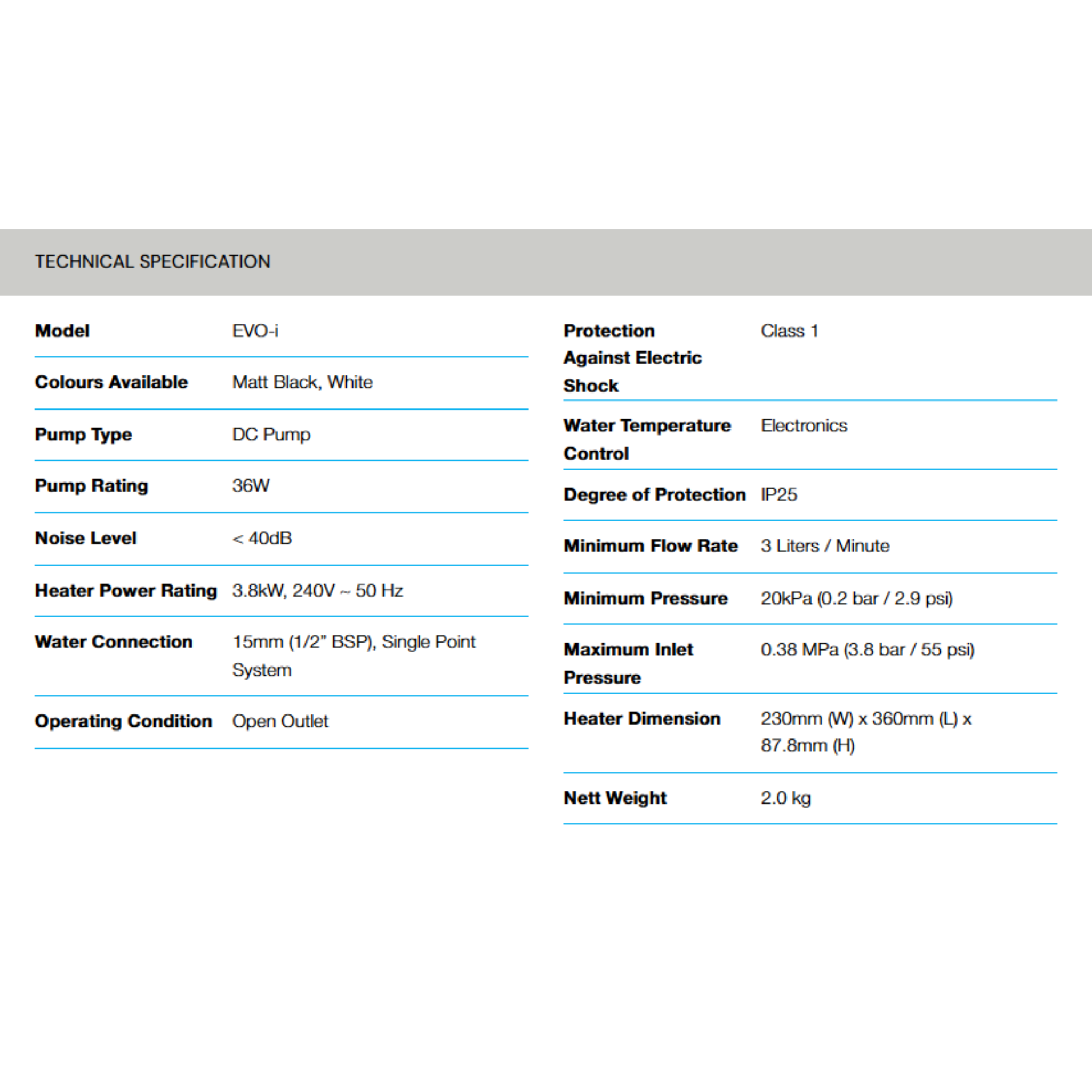 Alpha Evo-i Instant Water Heater Pump (Evo-i)