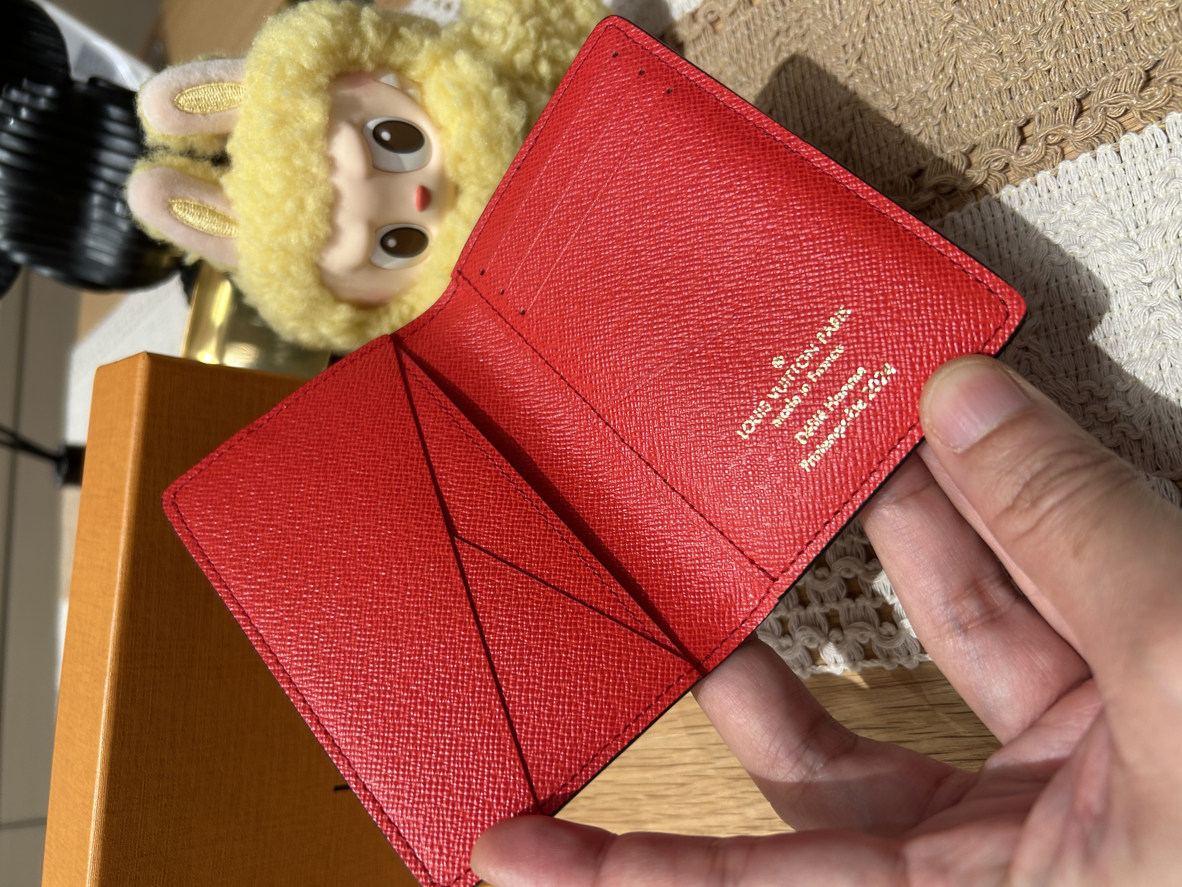 未使用品 LV Pocket Organizer Damier Pop "Rouge" Card holder N40614 100%Authentic, 未使用品 ✅Box