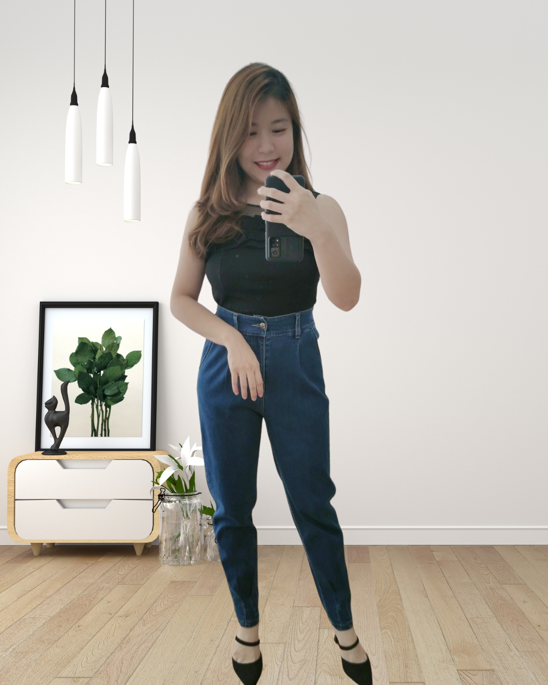 5157 BL Couture 时尚潮流超显瘦弹力牛仔老爹长裤