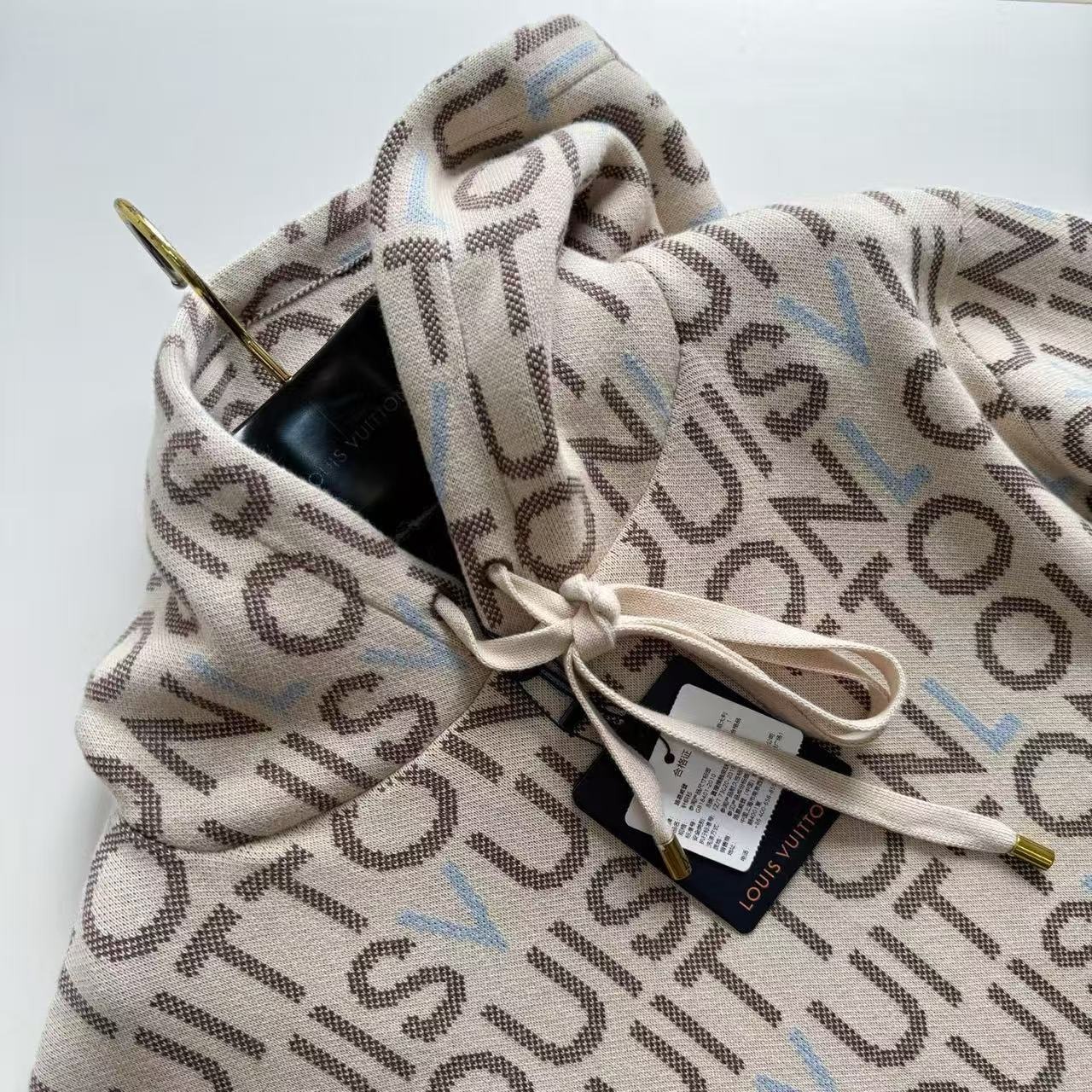 【頂級原單】LV Jacquard Signature Hoodie 提花標誌連帽衫