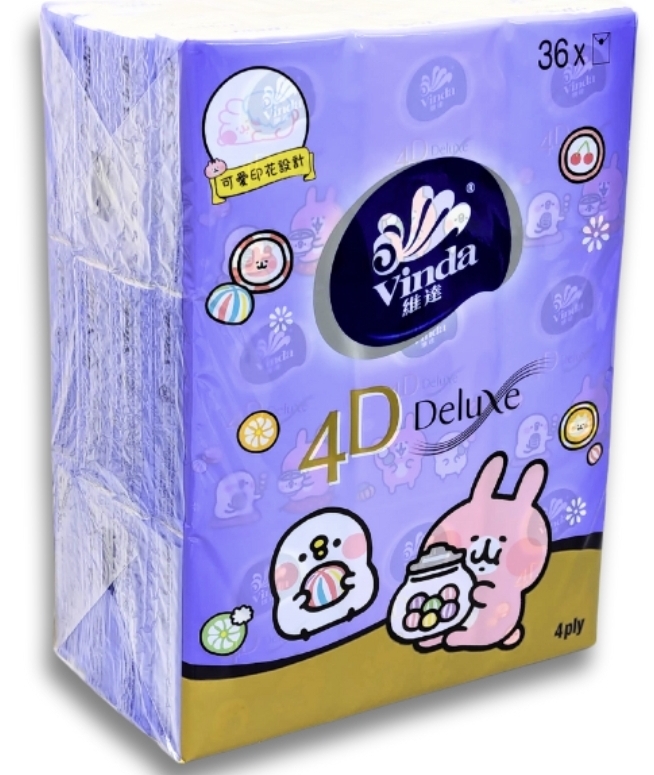 維達4D無香紙巾36包裝 (CHIIKAWA)9/箱