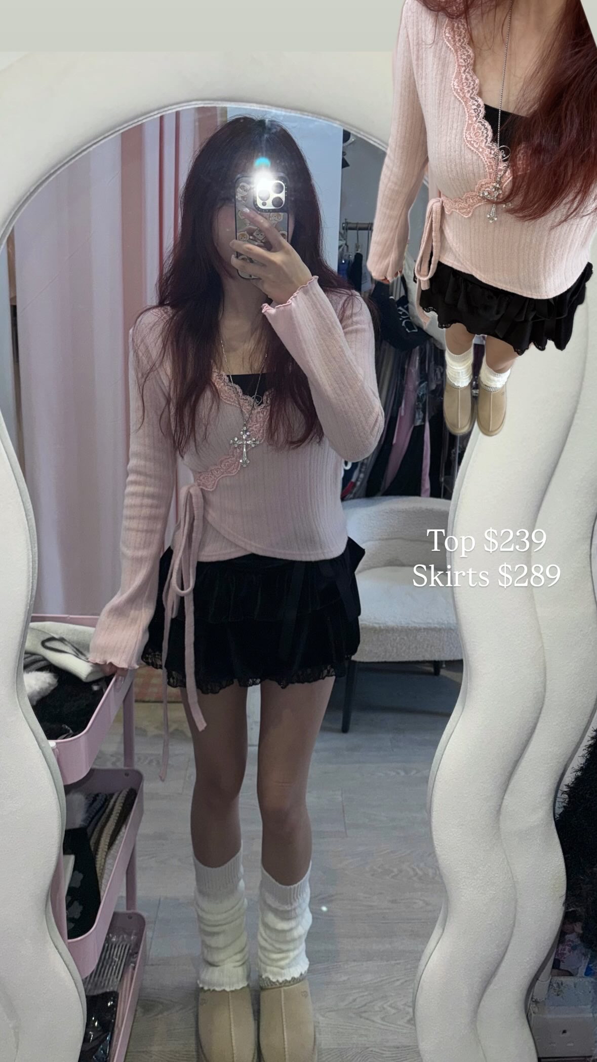 已售罄❌韓國仙氣感滿滿Lacy邊邊交叉綁帶外撘💖