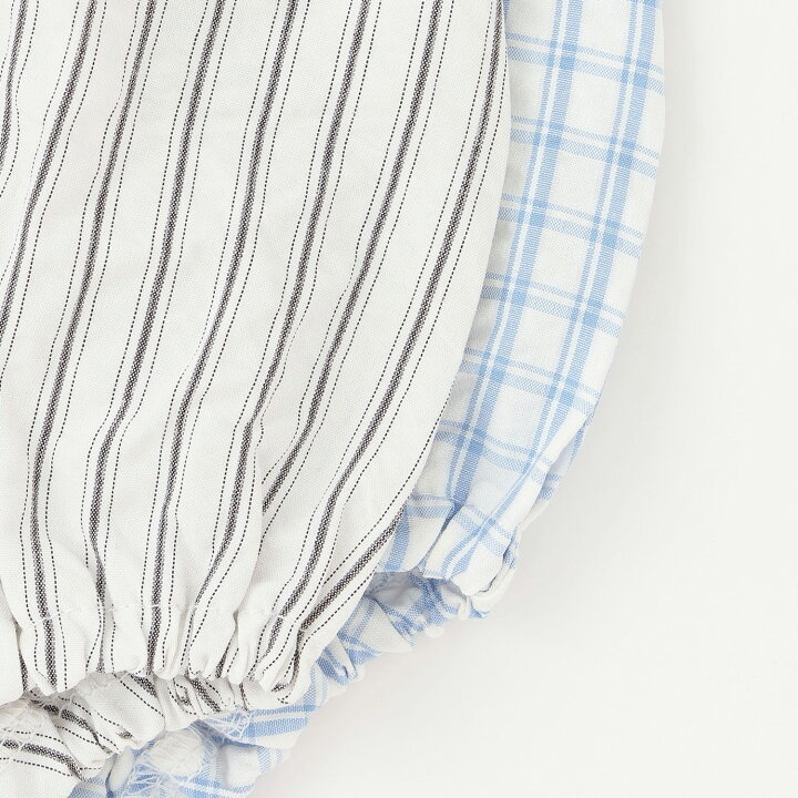 🇯🇵預訂 日本直送🇯🇵Petit Main兩色格紋條紋口袋吊帶短袖包屁衣