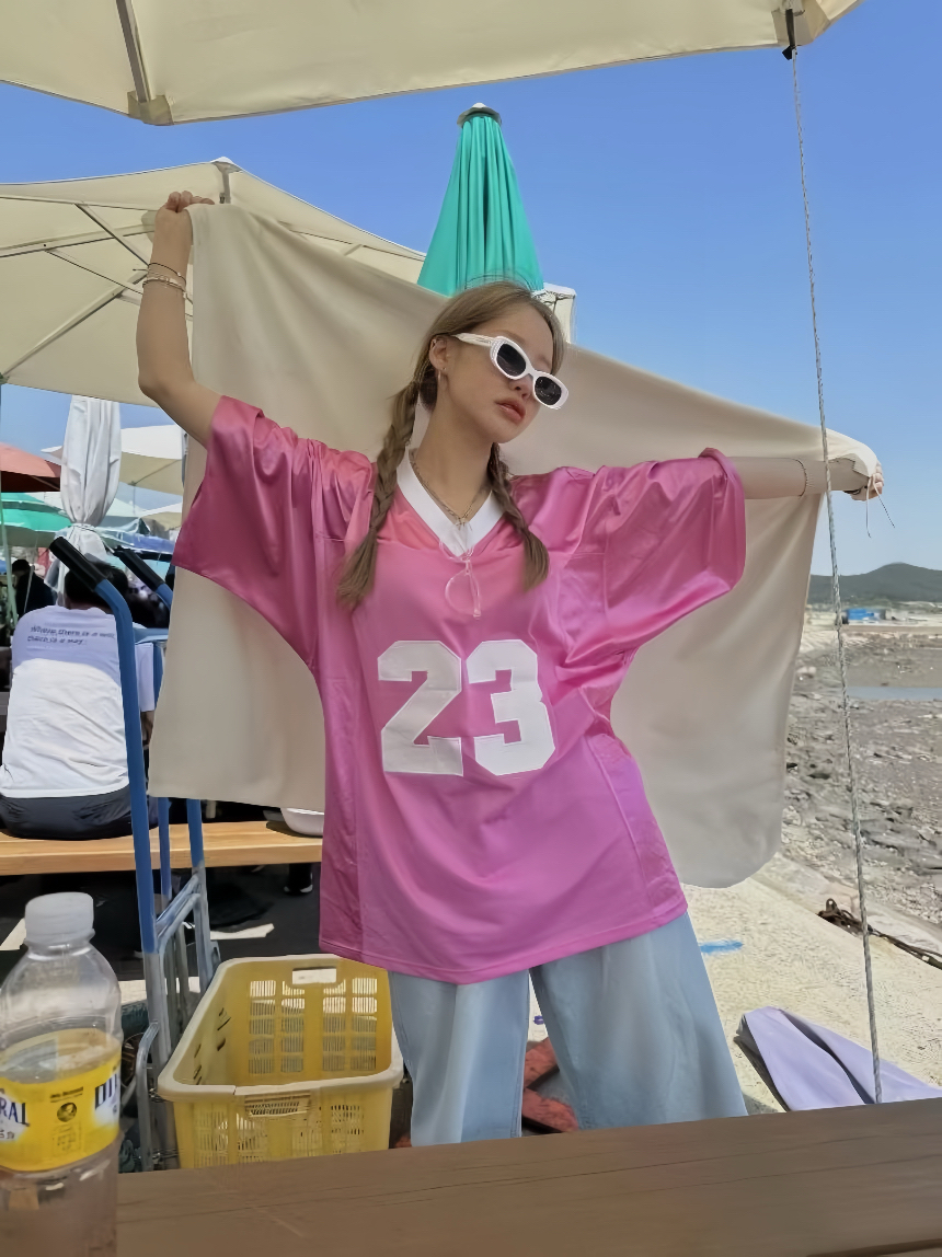 221332 “23” V領網眼球衣Tee