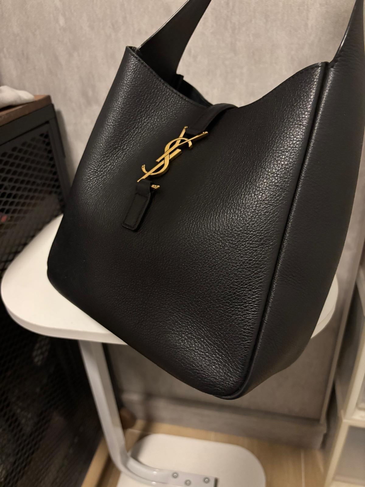 SAINT LAURENT YSL Le 5 à 7 Supple Small hobo bag Black Calfskin 100%Authentic, 98%New ✅Dust bag